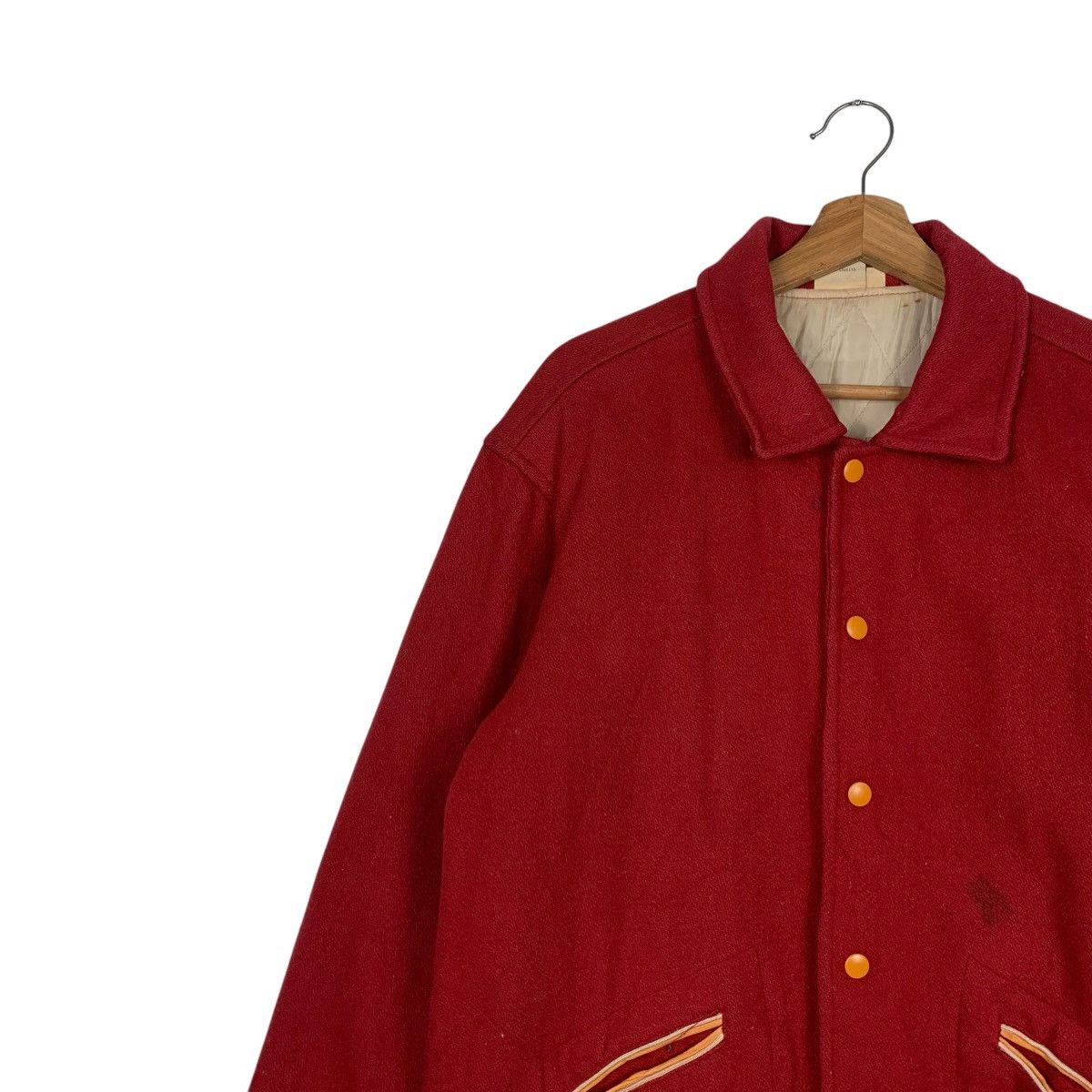 Japanese Brand Vintage 90s OCTOPUS ARMY RETAIN Red Varsity Jacket #2163-C95 Size US M / EU 48-50 / 2 - 6 Thumbnail