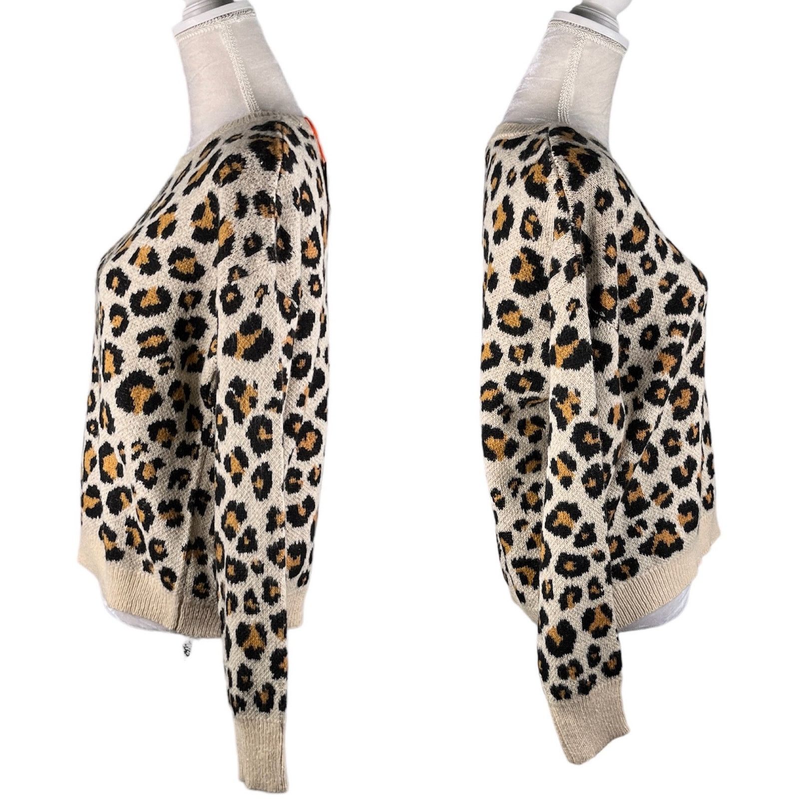 Other Knox Rose Leopard Sweater Medium Crew Pullover New Size M / US 6-8 / IT 42-44 - 3 Thumbnail