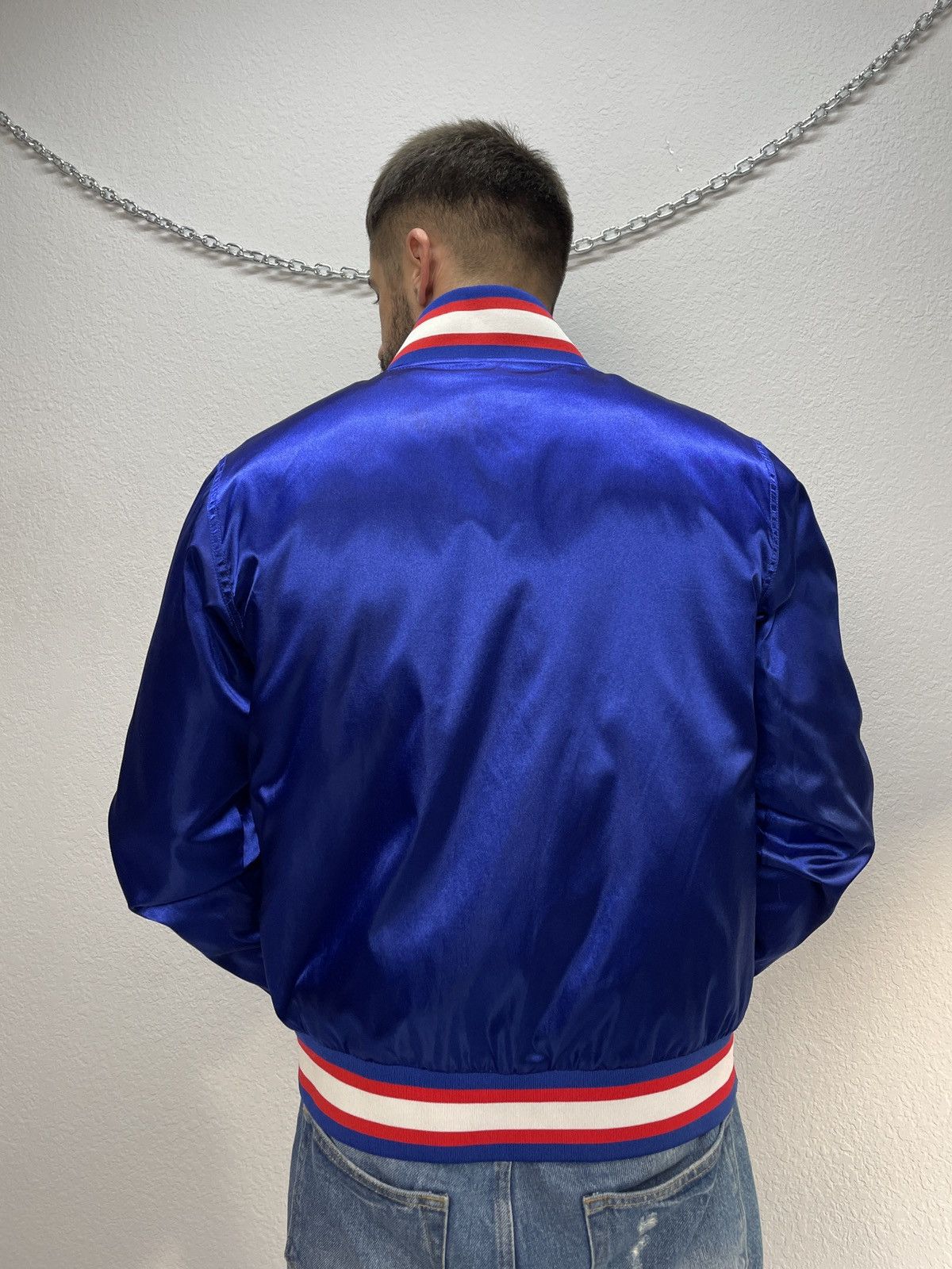 Jordan Brand Vintage Nike NBA Satin Y2K Drill Nylon Bombers Jacket Size US S / EU 44-46 / 1 - 6 Thumbnail