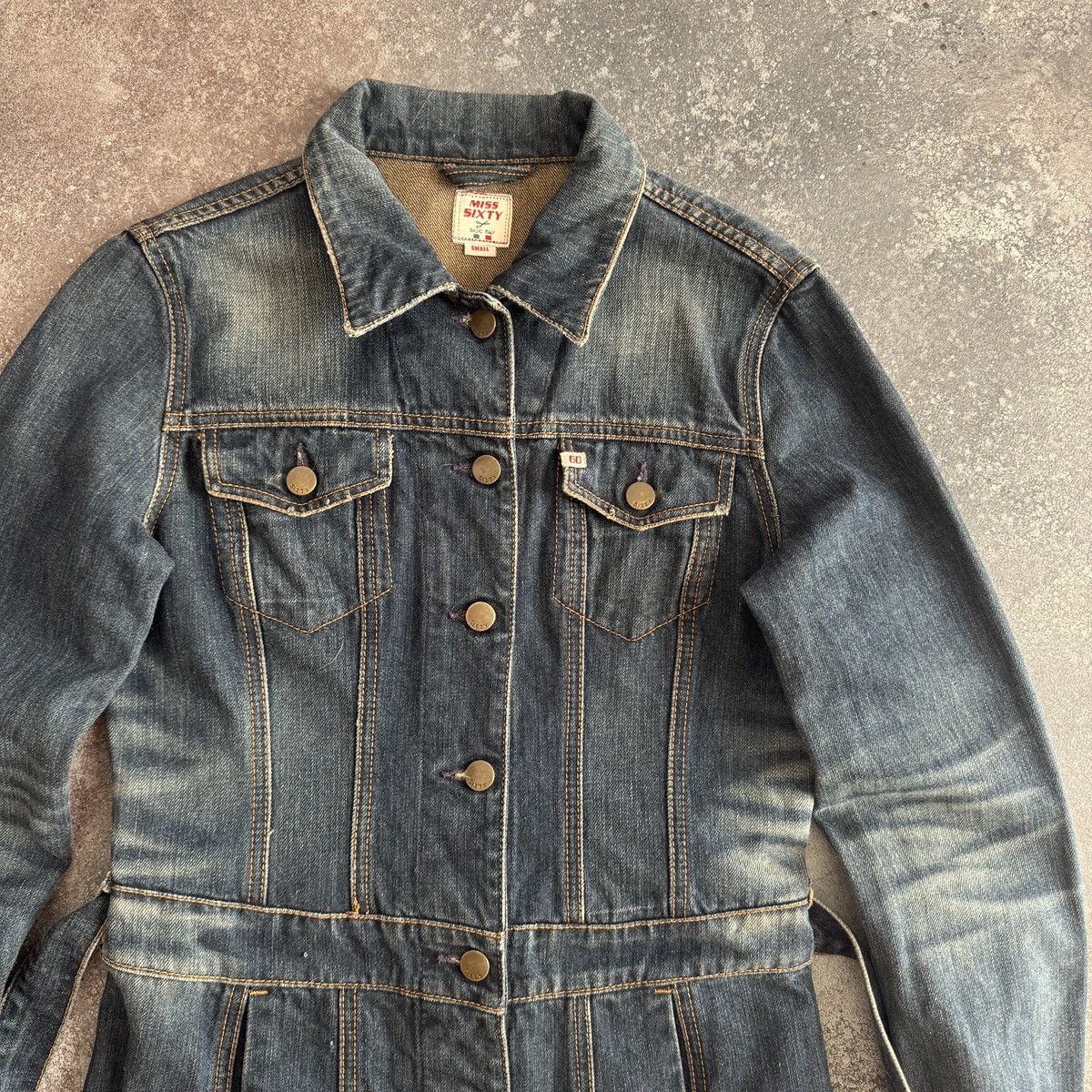 Miss Sixty Miss Sixty Y2K Vintage Denim Trench Coat / Long Jean Dress Size S / US 4 / IT 40 - 5 Thumbnail