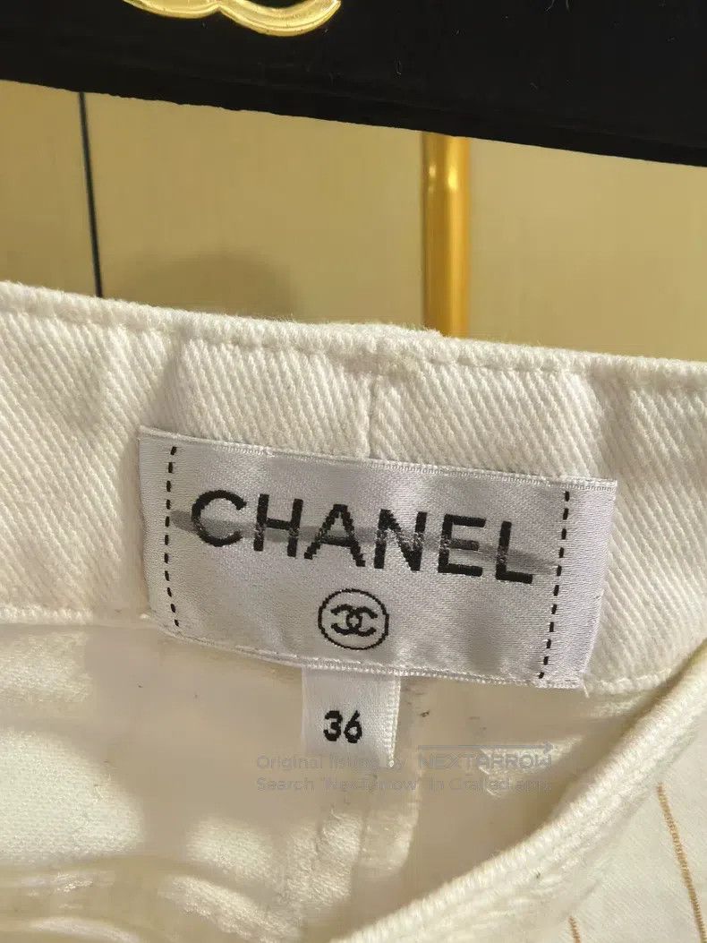 Chanel Chanel White striped jeans Size 24" / US 00 / IT 34 - 5 Thumbnail
