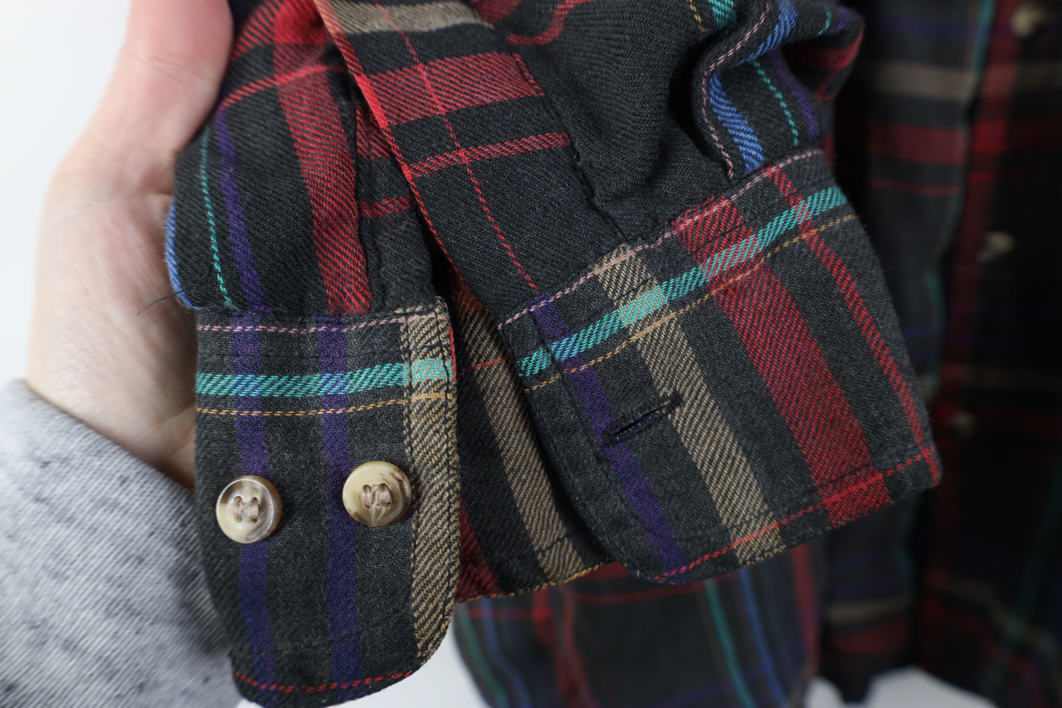 Vintage Vintage 90s Streetwear Waffle Lined Flannel Shirt Jacket Jac Size US L / EU 52-54 / 3 - 7 Thumbnail