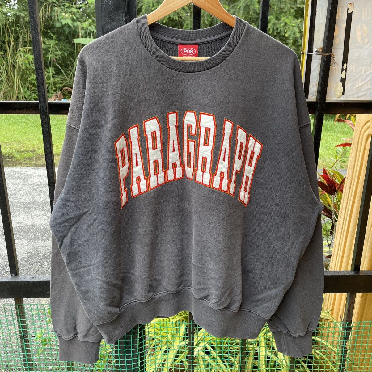 Japanese Brand 🔥Paragraph Embroidered Spelllout Crewneck Boxy Sweatshirt Size US XL / EU 56 / 4 - 5 Thumbnail