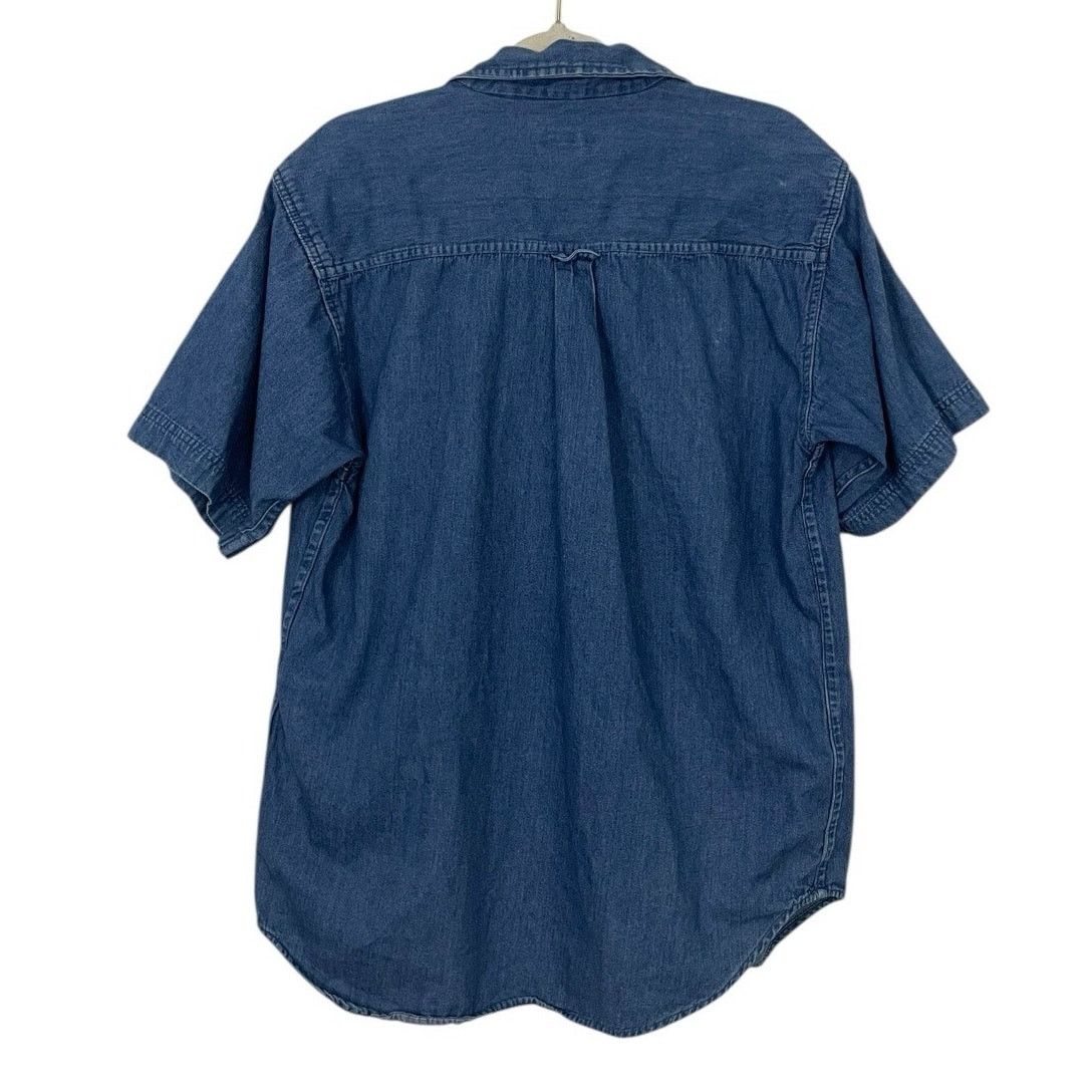 Cherokee Cherokee Mens Vintage Denim Button Down Short Sleeve Shirt Size US M / EU 48-50 / 2 - 4 Thumbnail