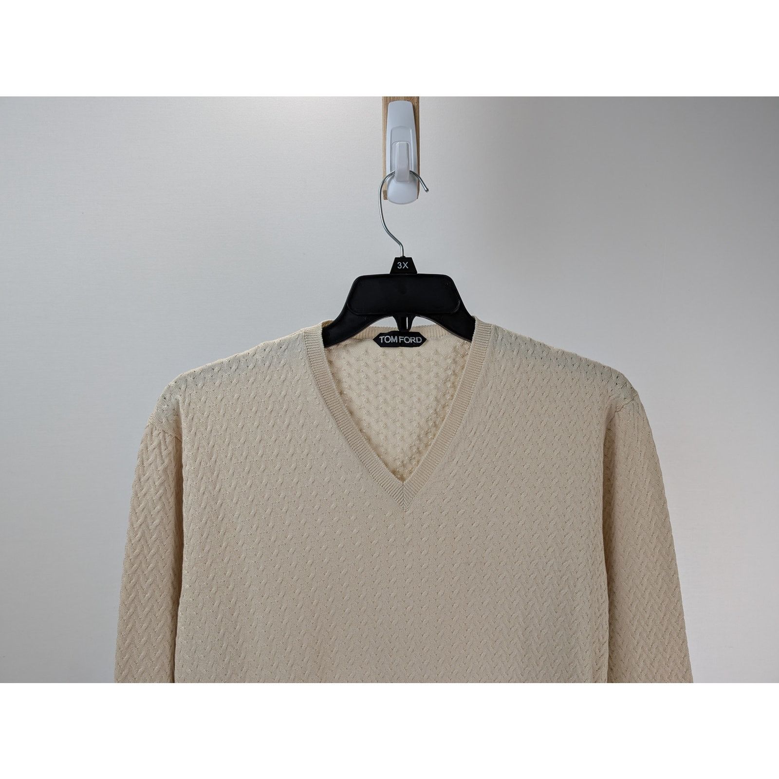 Tom Ford o1rshd1 V-Neck Sweatshirt in Beige Size US M / EU 48-50 / 2 - 2 Thumbnail