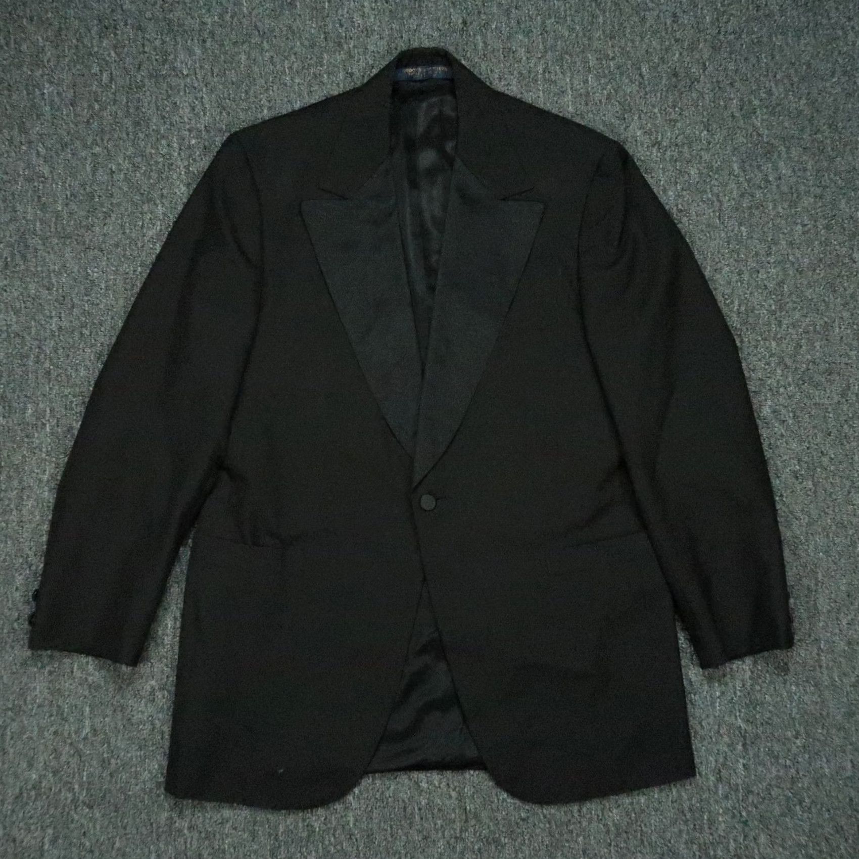 Brooks Brothers VINTAGE Brooks Brothers Blazer Mens 40R Black Tuxedo Jacket Formal Union Made Blazer Mens 40 Black Tuxedo Jacket Formal Union Made Size 40R - 2 Thumbnail