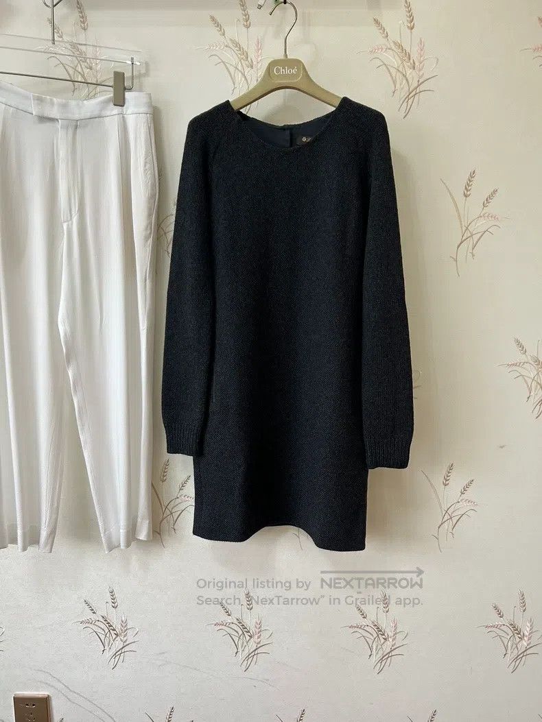 Loro Piana LORO PIANA Elegant deep gray cashmere knitted dress Size S / US 4 / IT 40 - 1 Thumbnail