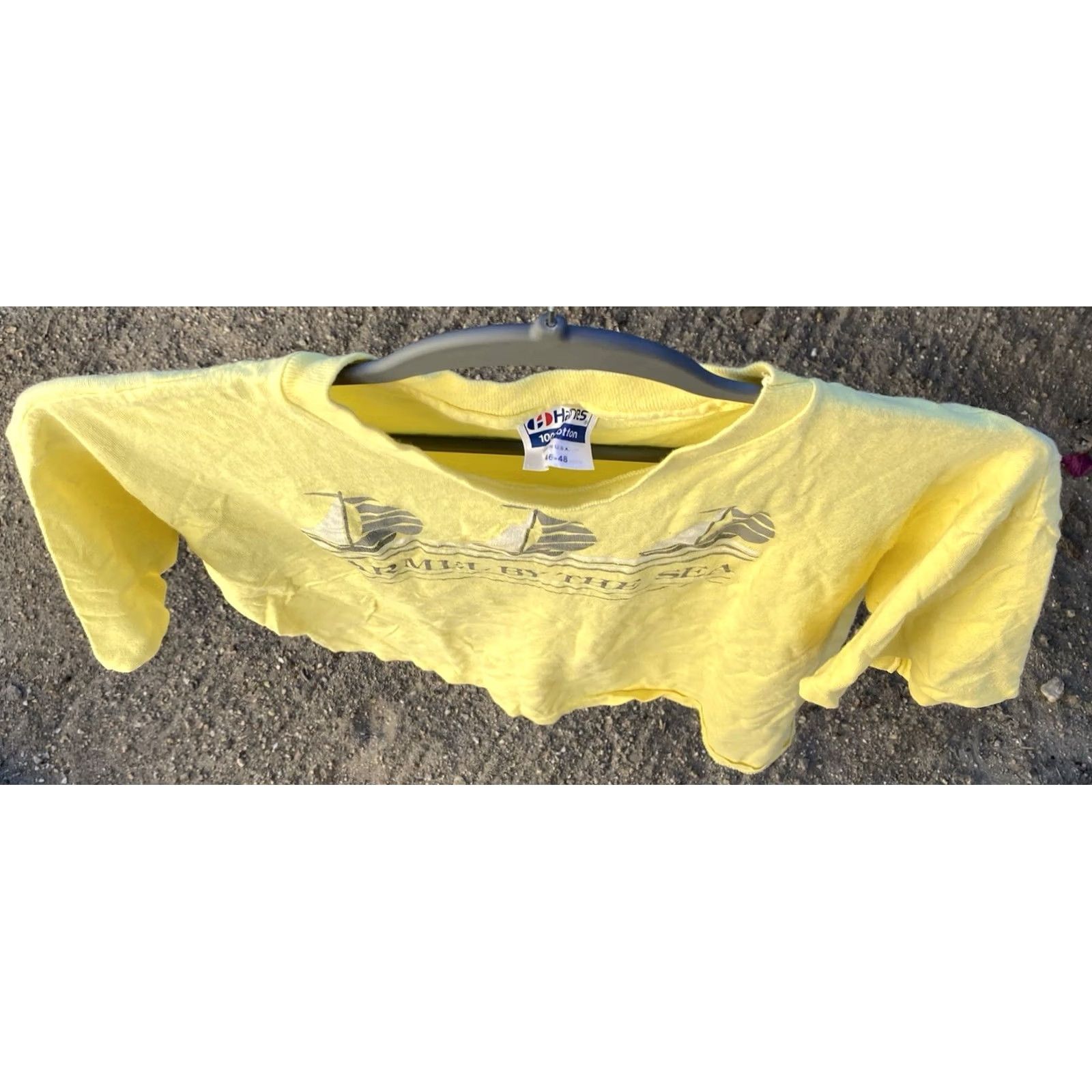 Hanes Vintage Hanes Sailboat Graphic Tee T-Shirt XL Men Yellow Nautical California Beach 90s Sailboats Maritime Shirt Size US XL / EU 56 / 4 - 6 Thumbnail