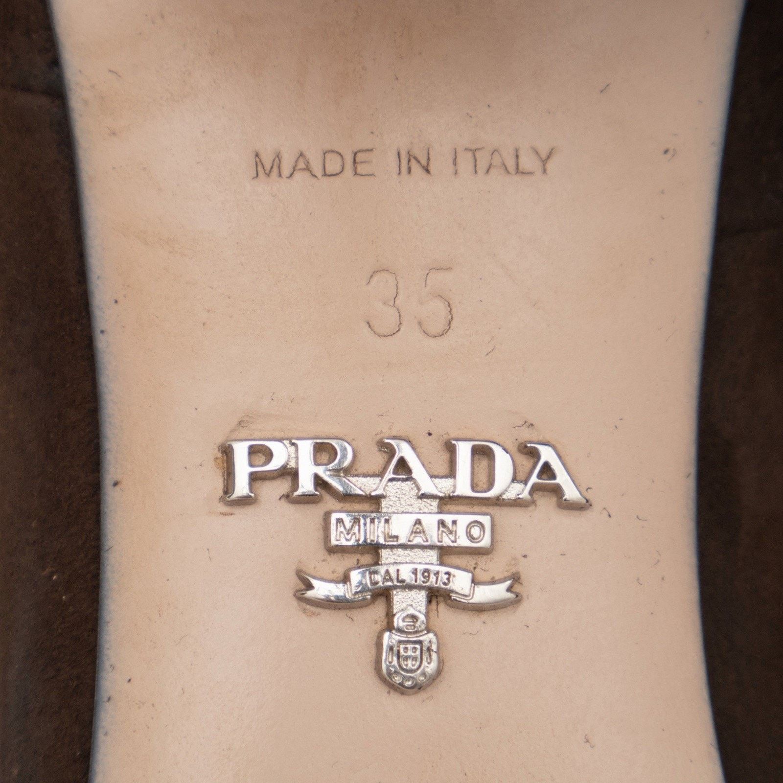 Prada 1.6k.$ Prada Brown Suede Ankle Side Zip Triangle Logo Boots Size US 5 / IT 35 - 13 Thumbnail