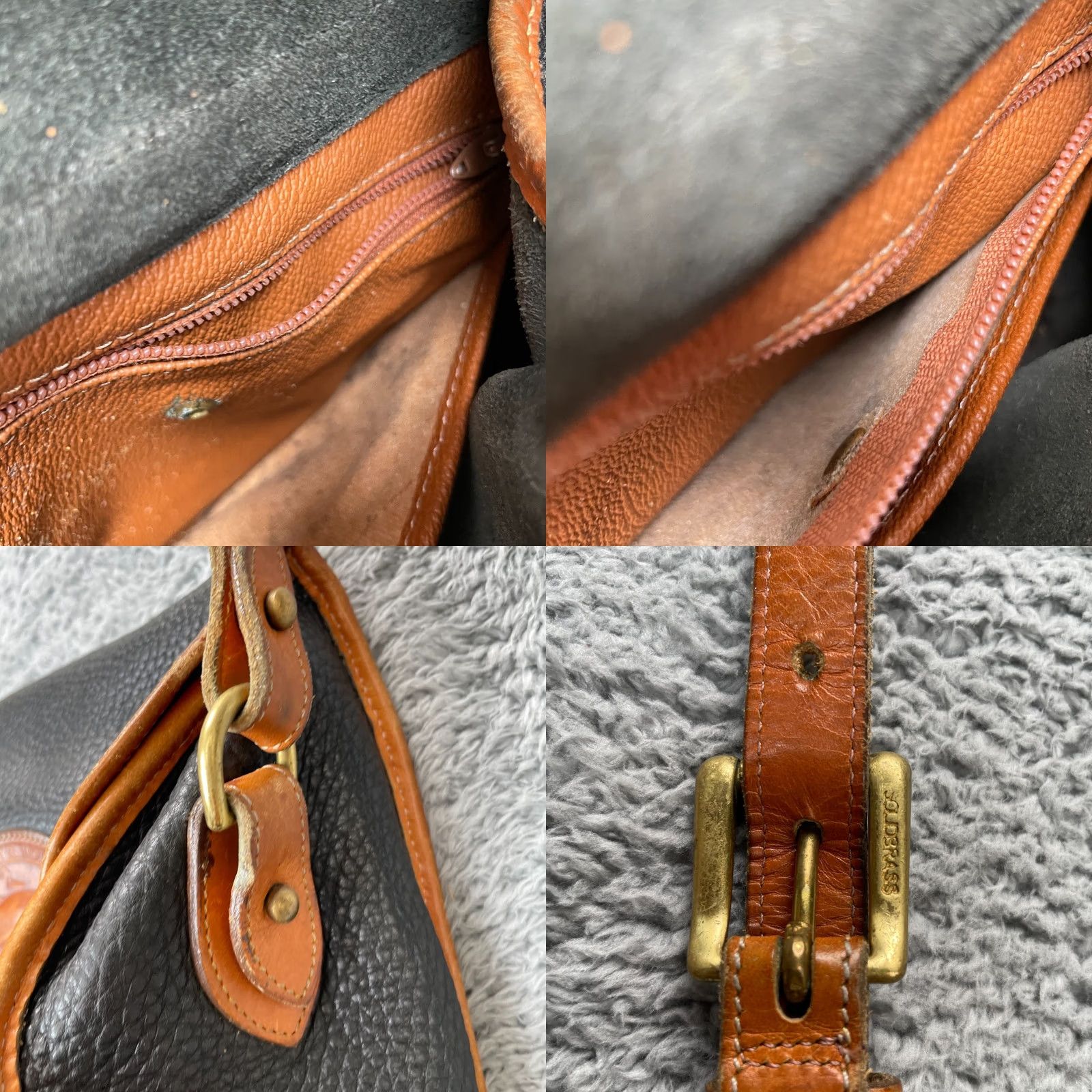 Dooney & Bourke VINTAGE Dooney & Bourke Essex Crossbody Bag Womens Black Leather Adjustable Strap Brown Hardware Gold Buckle Pebbled Leather Size ONE SIZE - 9 Thumbnail