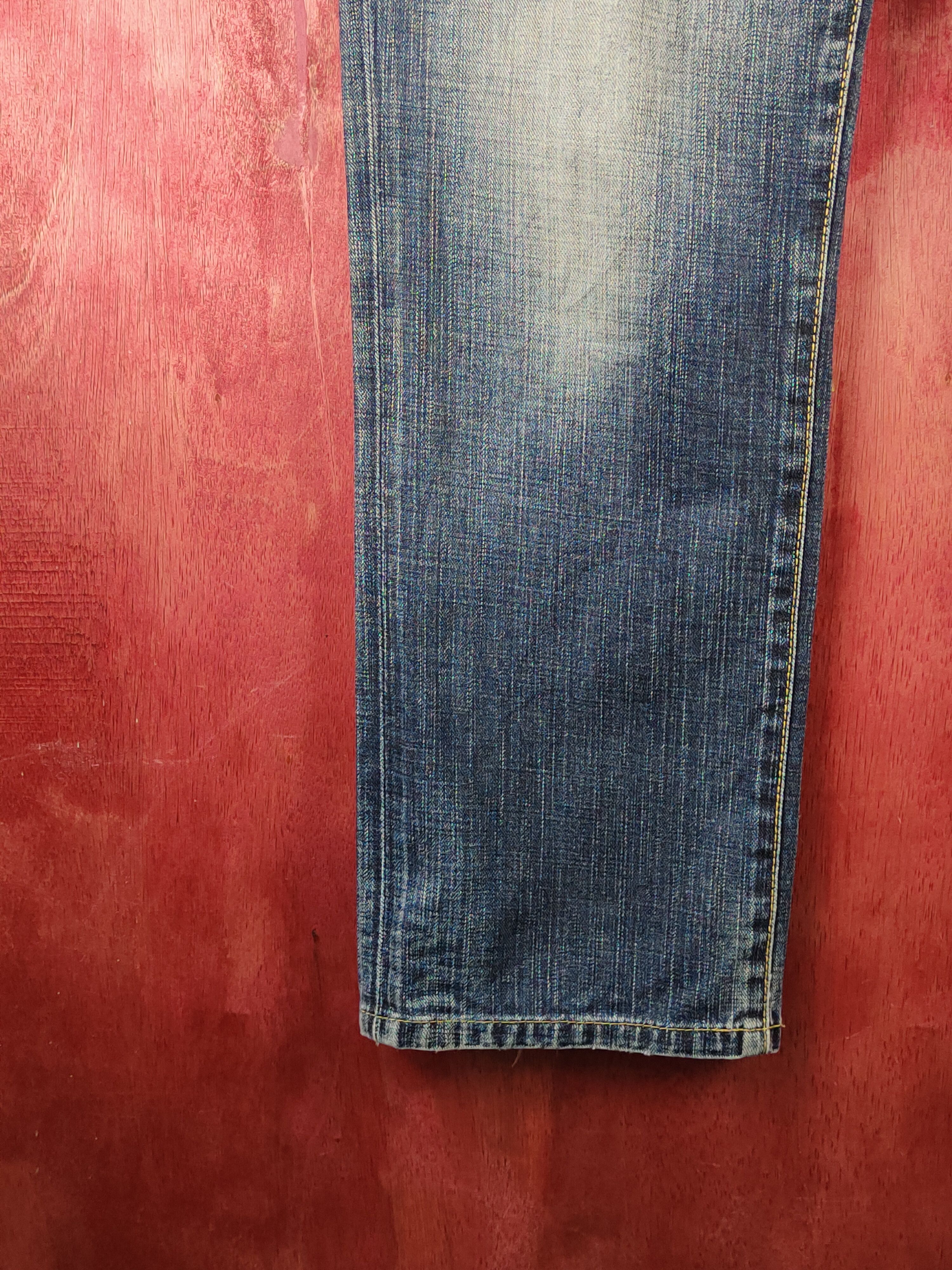 Edwin Edwin Dark Blue Faded Distressed Ripped Jeans #S2332 Size US 33 - 4 Thumbnail