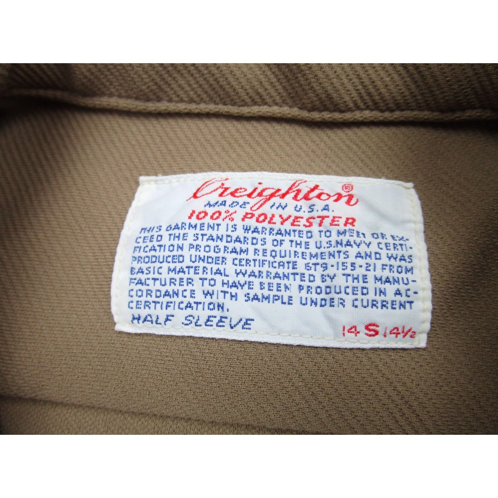 Vintage Vintage Creighton Shirt Mens Small Khaki Tan Poly Uniform Military Work USA 70s Size US S / EU 44-46 / 1 - 7 Thumbnail