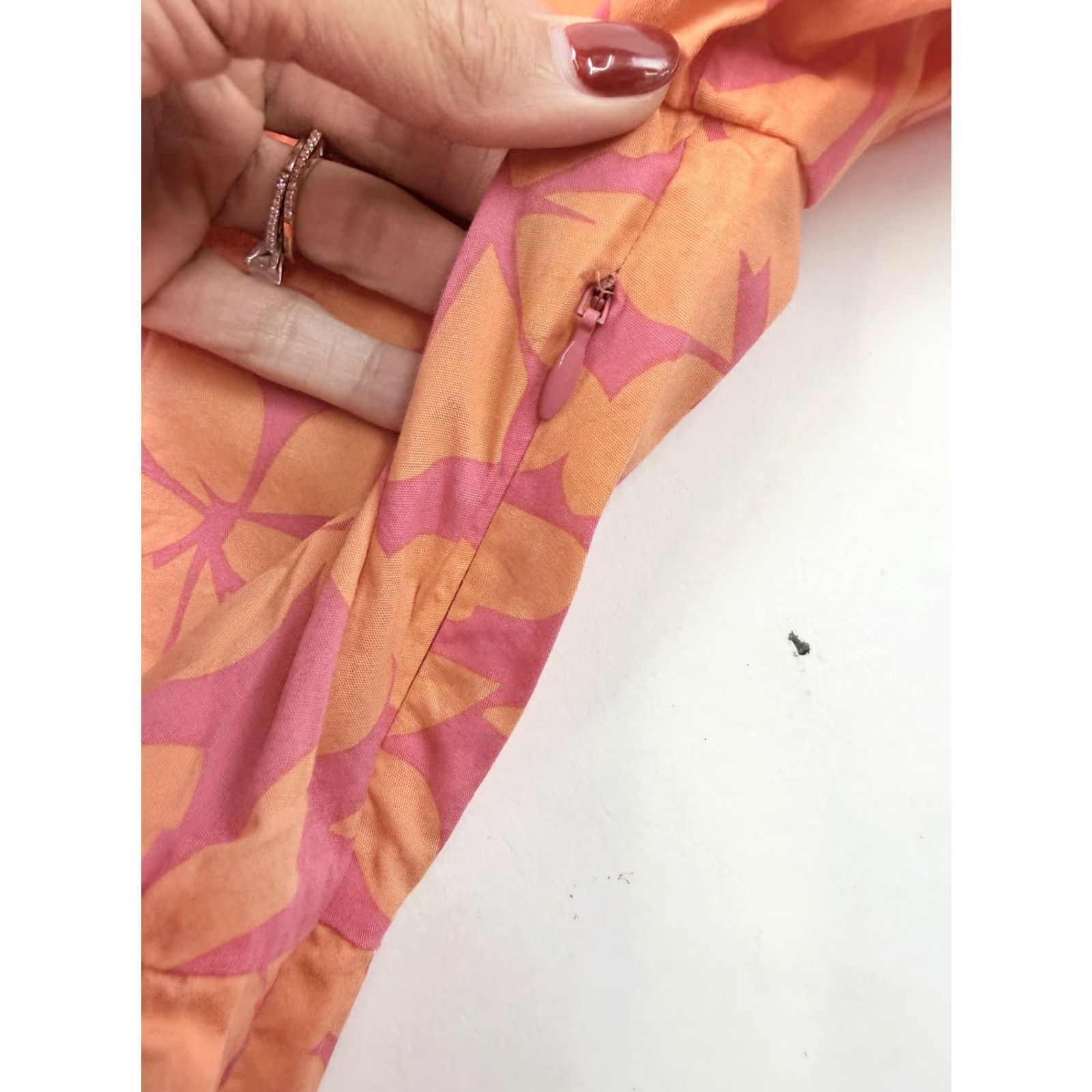 J.Crew J.CREW Dress Womens 4 Pink Floral Puff Sleeve V-Neck Tiered Midi Sundress Size S / US 4 / IT 40 - 7 Thumbnail