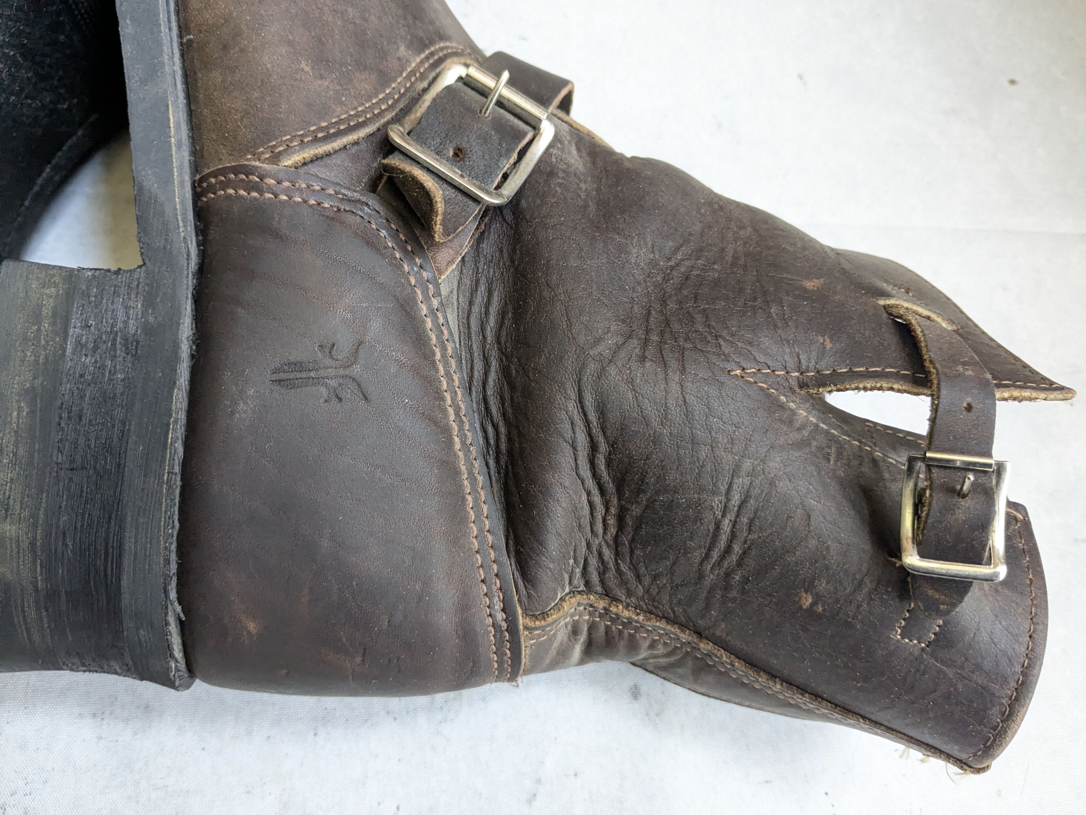 Frye Frye Engineer Boots Brown 12 M Leather Buckle Size US 12 / EU 45 - 12 Thumbnail