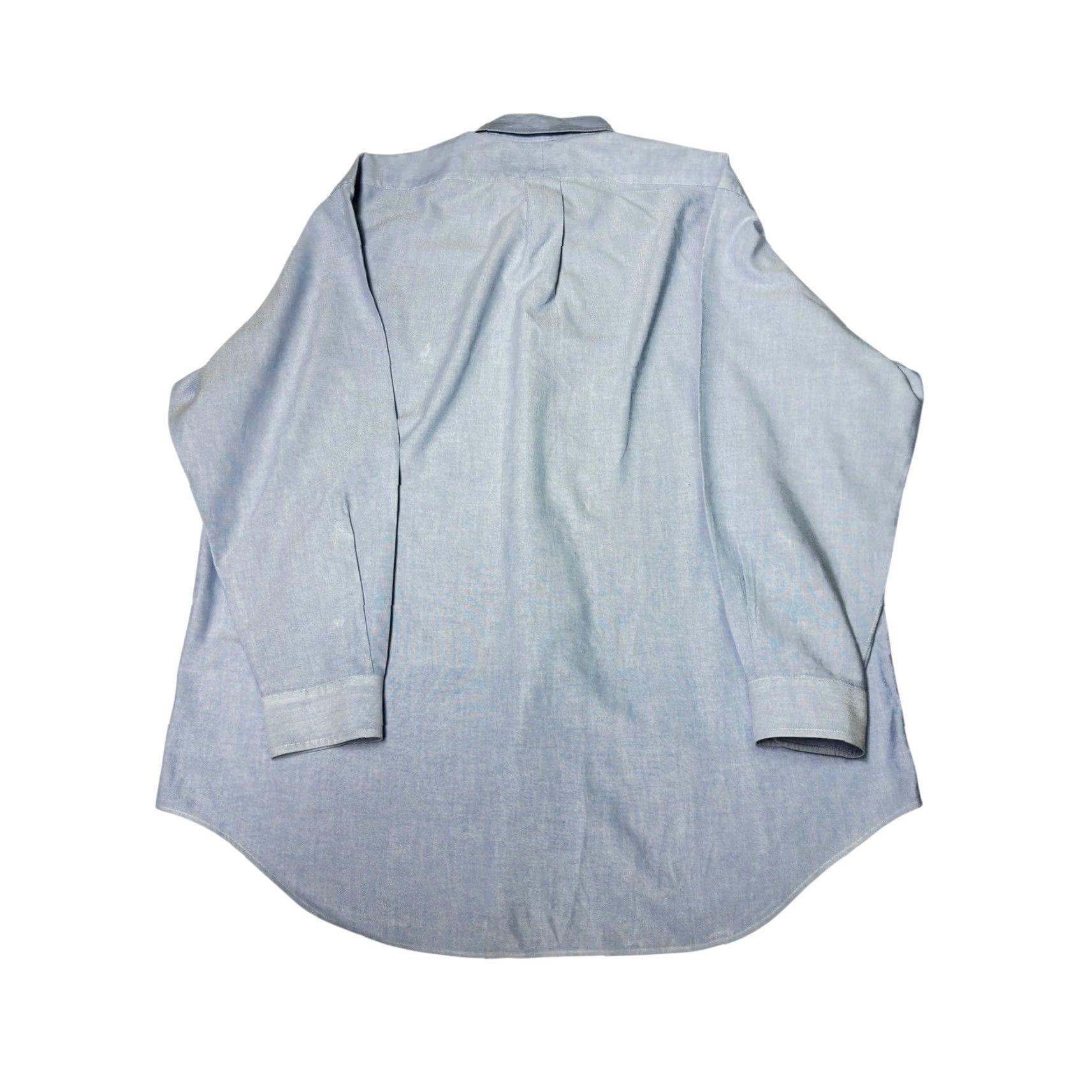 Ralph Lauren Ralph Lauren Mens Button-Down Long Sleeve Dress Shirt Blue Yarmouth Cotton Size 46R - 5 Thumbnail