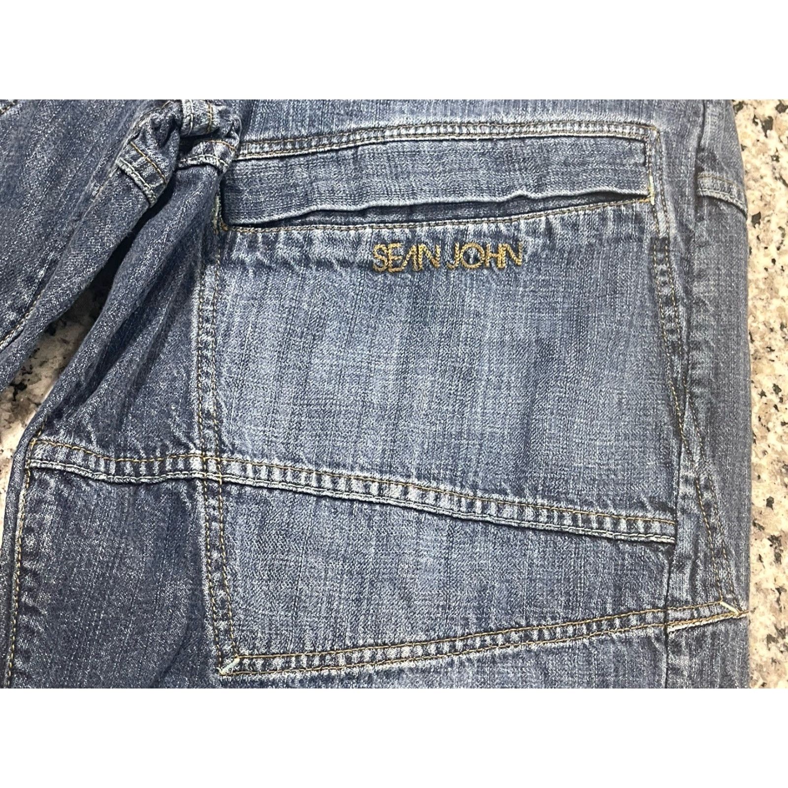 Sean John VINTAGE Sean John Jeans Mens 36 Blue Denim Baggy Hip Hop 36x32.5 Y2K Jeans Straight Hip Hop Mens Blue Denim Cotton Fatigue Style Baggy Straight Mens Size US 36 / EU 52 - 3 Thumbnail