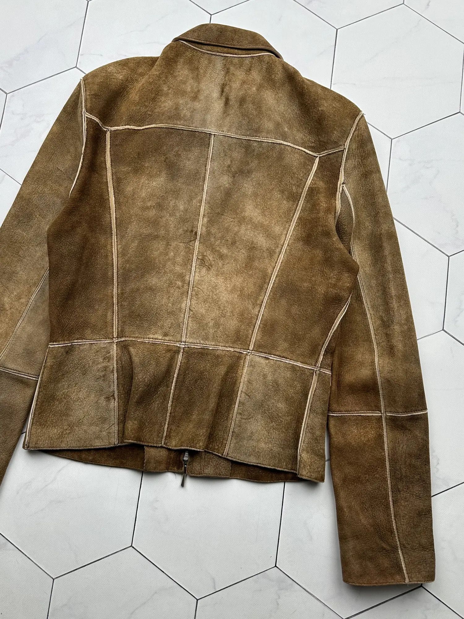 Vintage Sylvie Schimmel Faded Lamb Leather Jacket Size S / US 4 / IT 40 - 10 Thumbnail