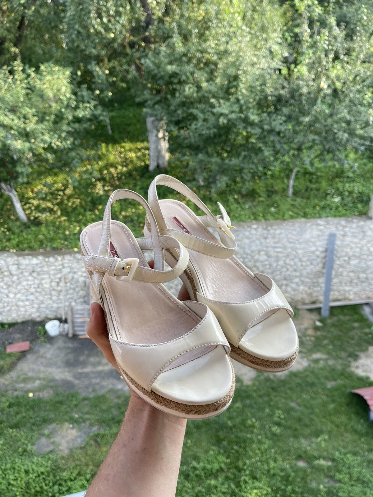 Miu Miu × Prada × Vintage Women's Prada Milano Sandals Size US 7 / IT 37 - 1 Thumbnail