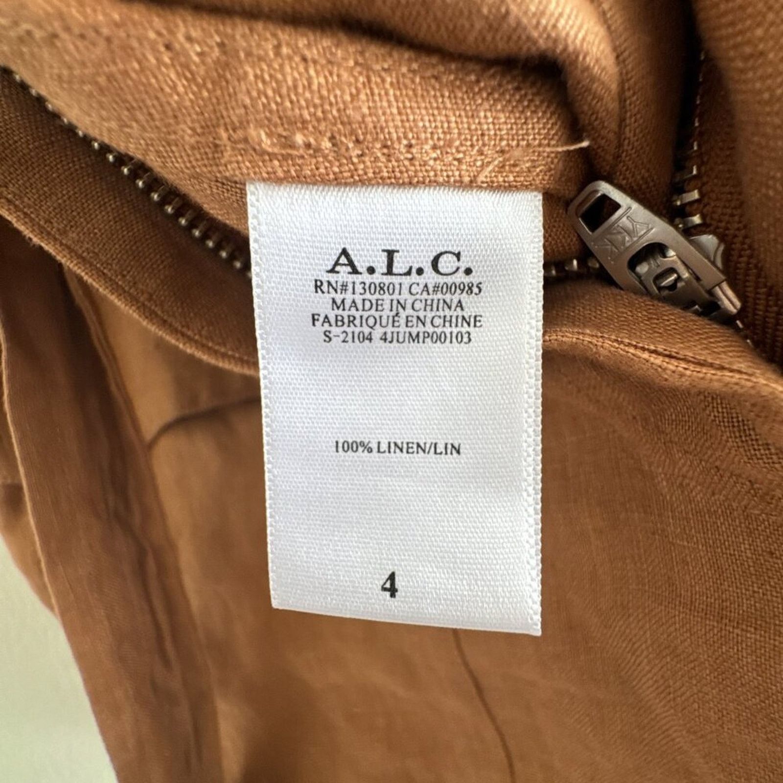 A.L.C. A.L.C. Gilmour Linen Romper Brown Size 4 Size 27" / US 4 / IT 40 - 3 Thumbnail