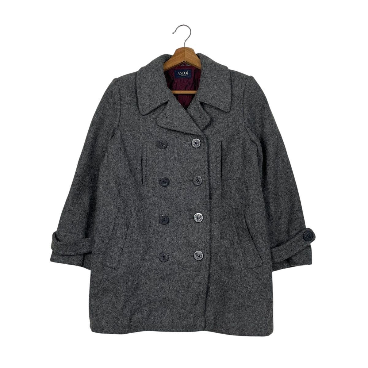 Japanese Brand Ascot Double Breasted Wool Coat Size M / US 6-8 / IT 42-44 - 1 Thumbnail