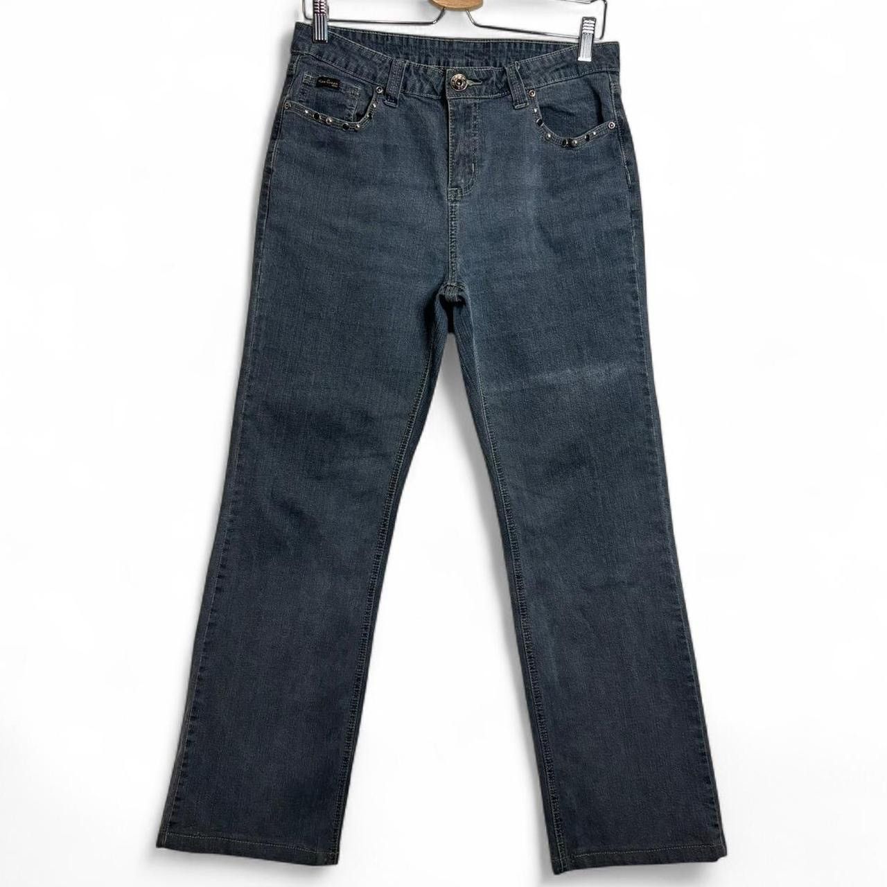 Vintage Vintage Y2K Faded Blue Studded Flare Bootcut Denim Jeans Size US 31 - 1 Thumbnail