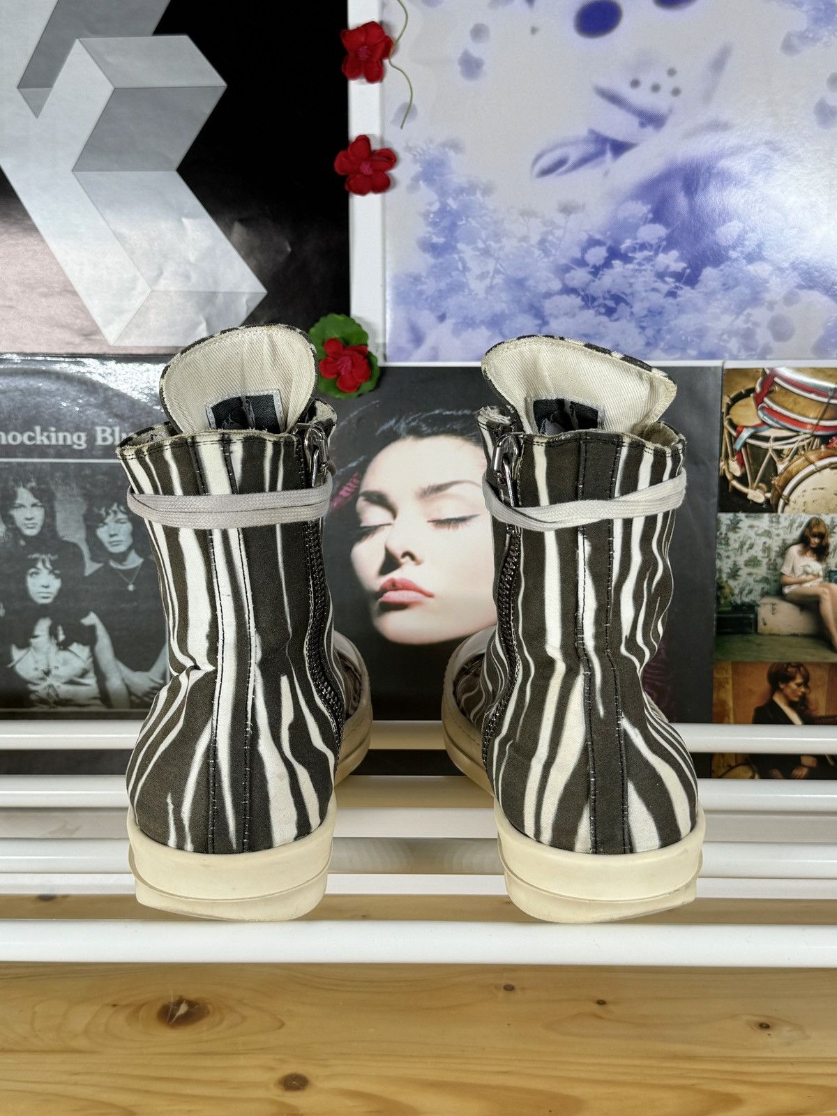 Rick Owens Drkshdw Zebra High Ramones Size US 10 / EU 43 - 3 Thumbnail