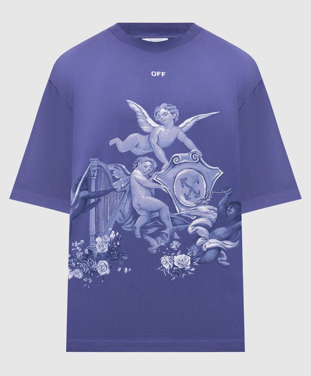 Off-White o1y1225 Logo Crewneck T-Shirt in Purple Size M / US 6-8 / IT 42-44 - 1 Thumbnail