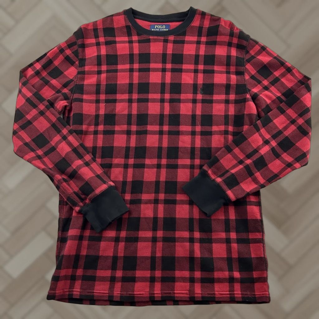 Polo Ralph Lauren Polo Ralph Lauren Long Sleeve Plaid Thermal Shirt Men's L Red Black Size US L / EU 52-54 / 3 - 1 Thumbnail