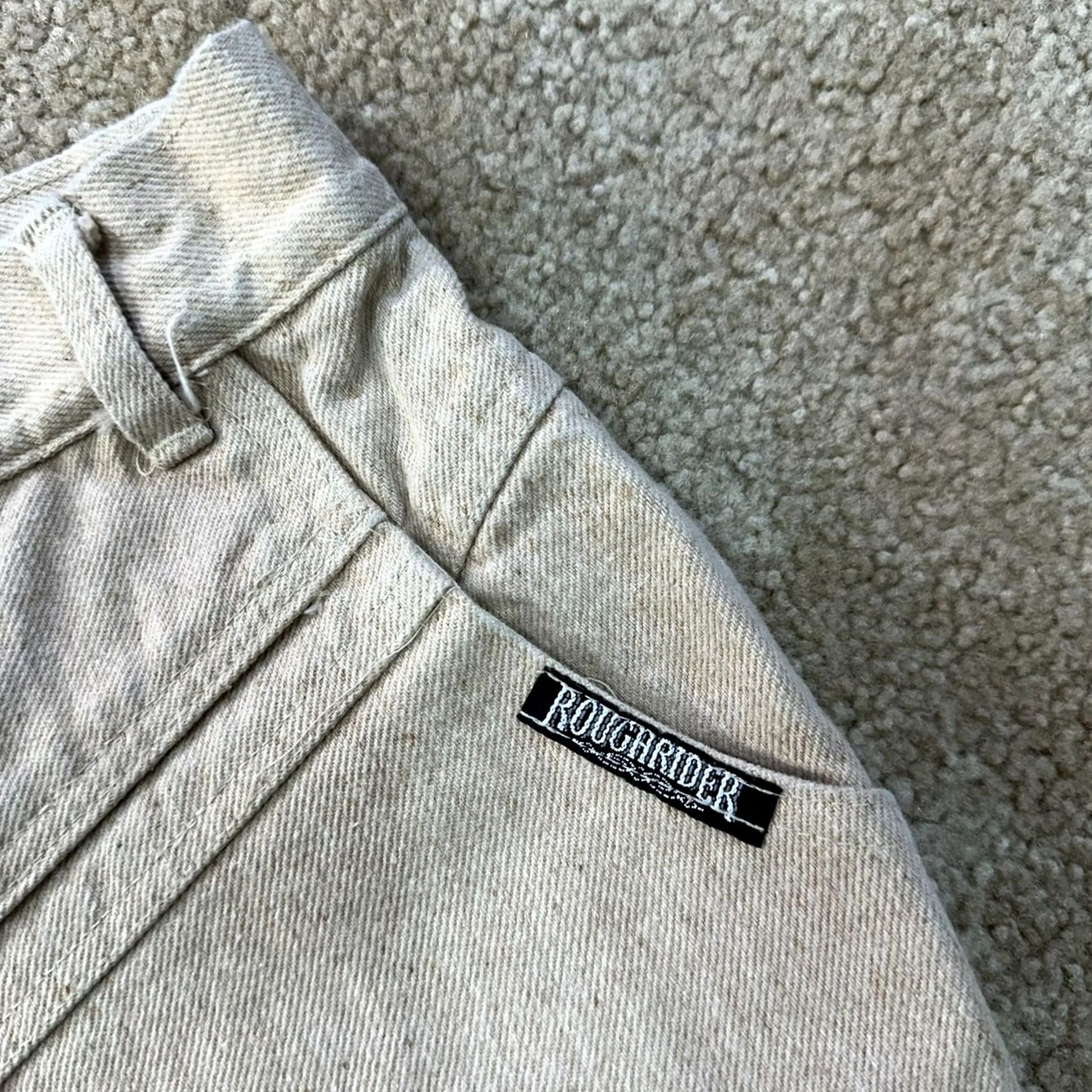 Vintage VINTAGE Roughrider by Circle T Jeans Women's 13/14 30x36 Beige Denim 5-Pocket Straight Jeans Mens/ Womens Size 36" / US 14 / IT 50 - 4 Thumbnail