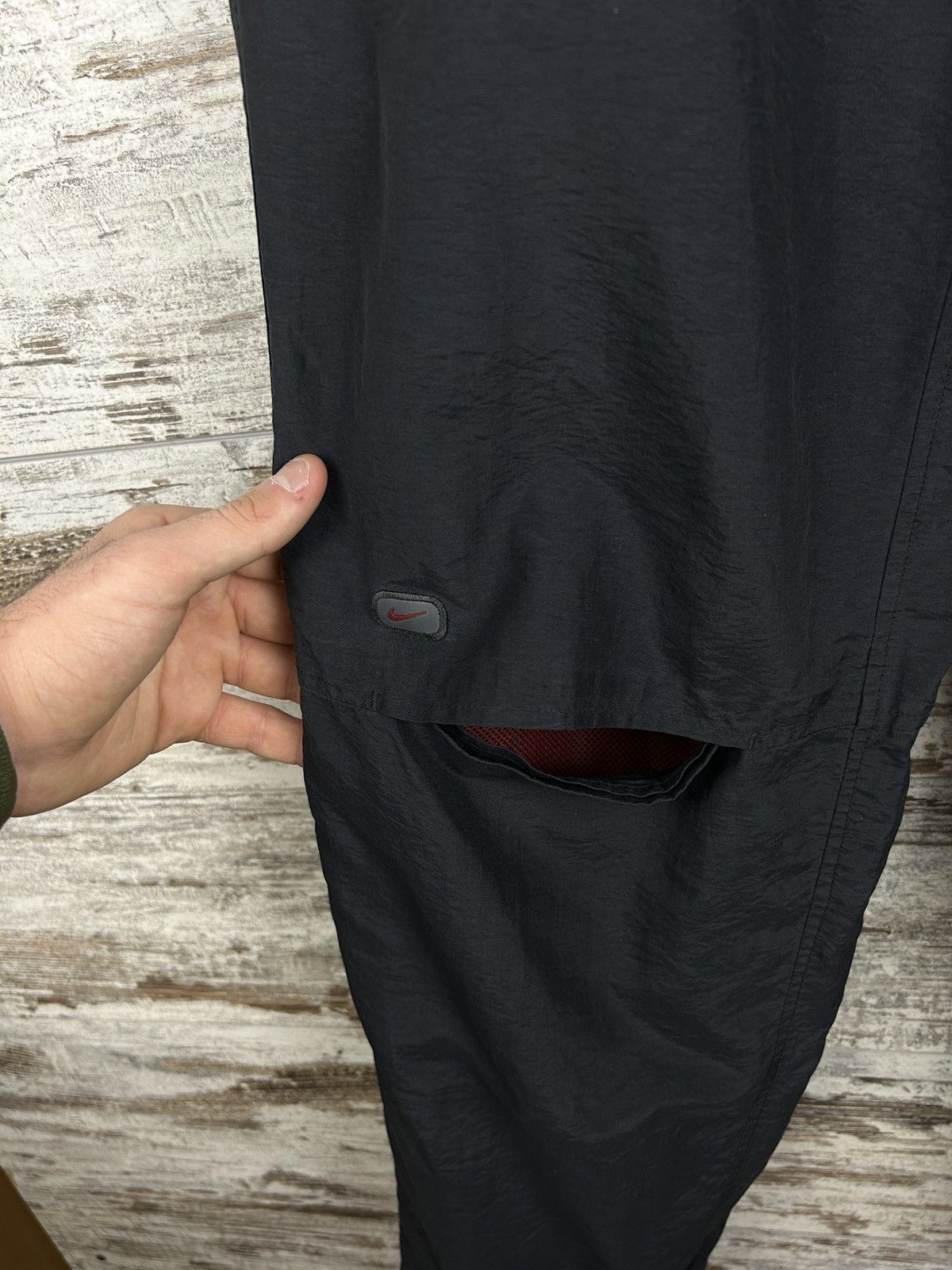 Nike × Vintage Mens Vintage Nike swoosh Drill Pants y2k sweatpants rare 90s Size US 32 / EU 48 - 10 Thumbnail