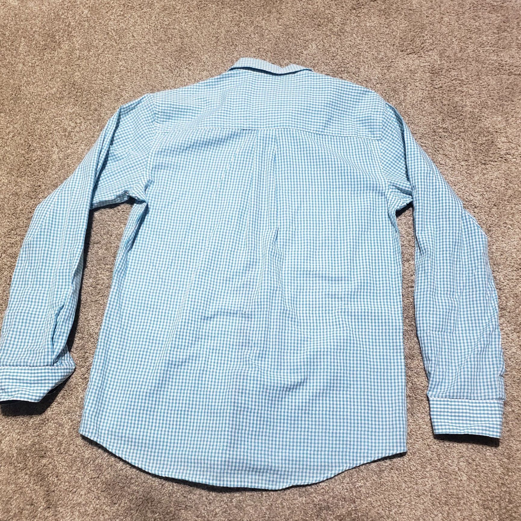 Van Heusen VINTAGE Van Heusen Dress Shirt Blue Checkered M Adult Men's Button-Down Long Sleeve Size 40R - 8 Thumbnail