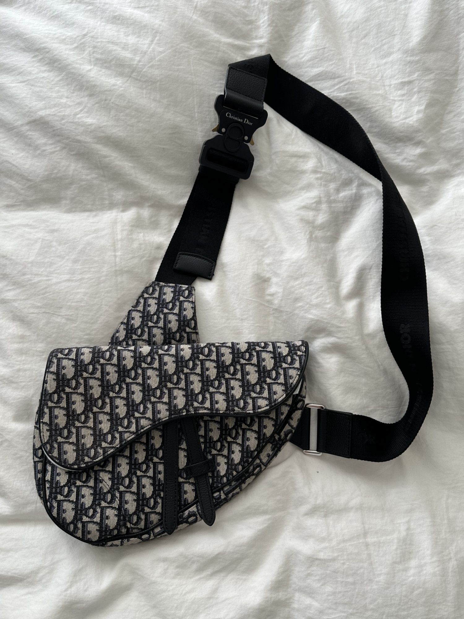 Dior Saddle Bag Black Dior Oblique Jacquard Men Saddle Bag Beige