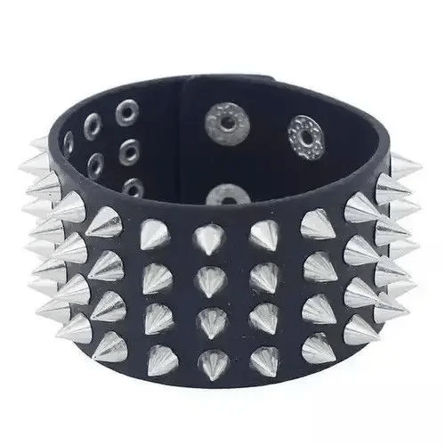 Jewelry Spike Strap Bracelet Gothic Demon Soul Horror Jewelry Size ONE SIZE - 4 Thumbnail
