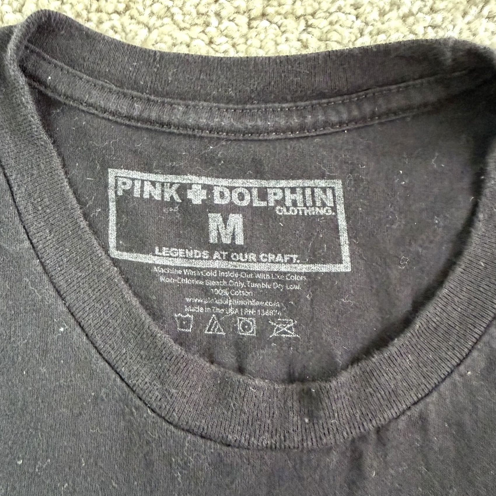 Vintage Pink Dolphin Legends Shirt Mens Medium Black Positivity & Prosperity Graphic Tee Size US M / EU 48-50 / 2 - 2 Thumbnail