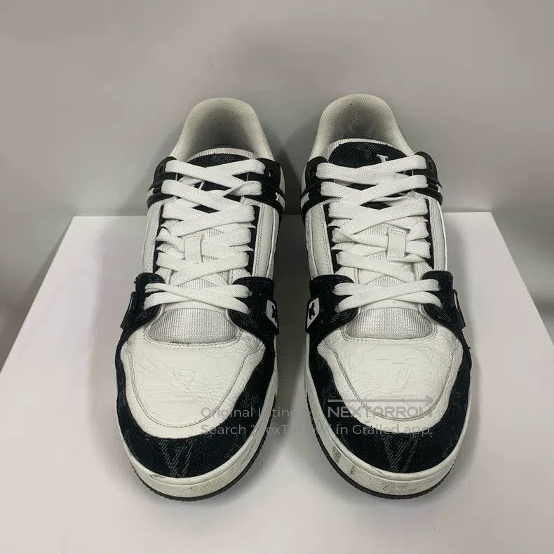 Louis Vuitton Louis Vuitton Black and white denim shoes Size US 8 / EU 41 - 4 Thumbnail