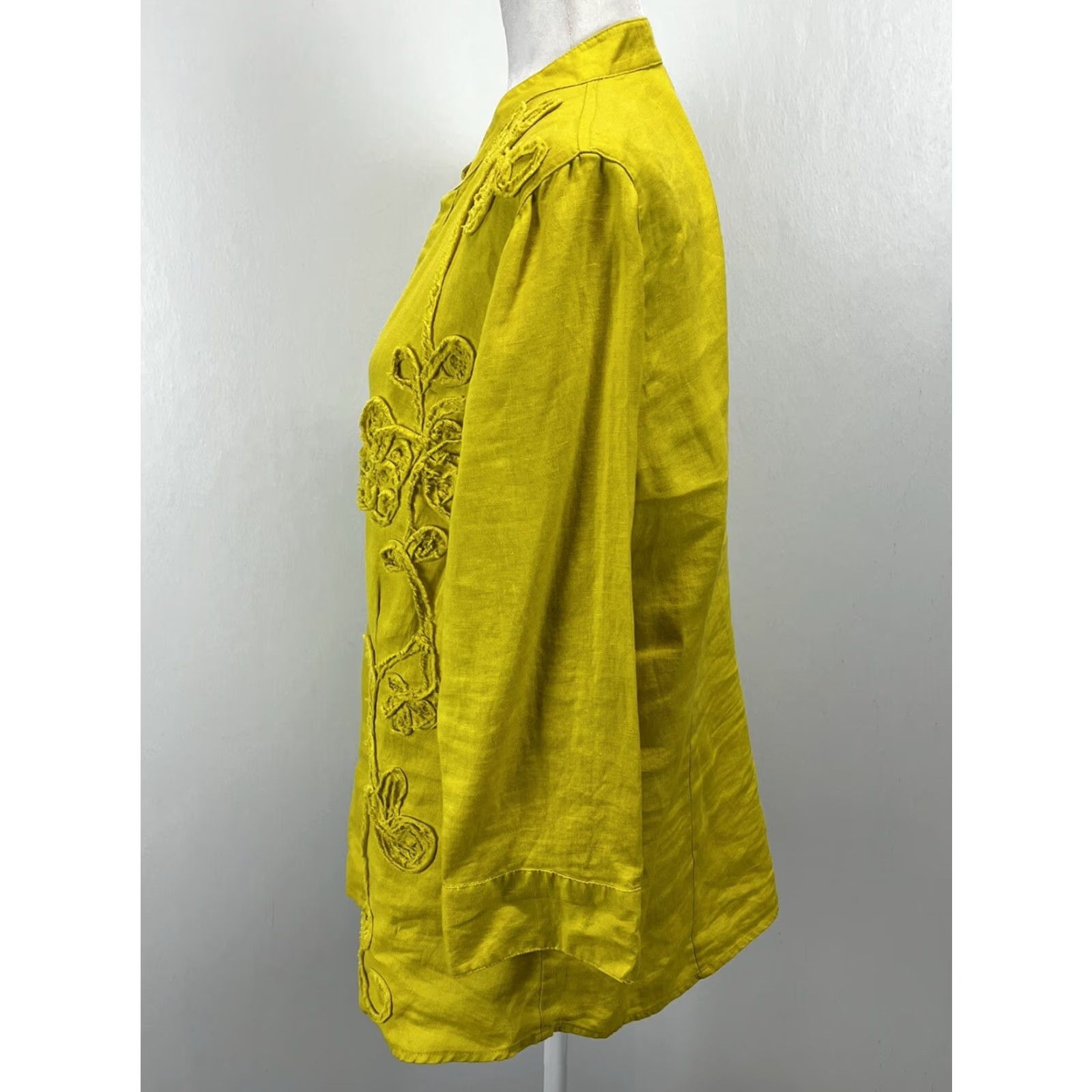 Charter Club VINTAGE Charter Club Linen Tunic Shirt 14 Button-Up Women’s 100% Linen Yellow Long Sleeve Size 14 Womens Size XL / US 12-14 / IT 48-50 - 2 Thumbnail