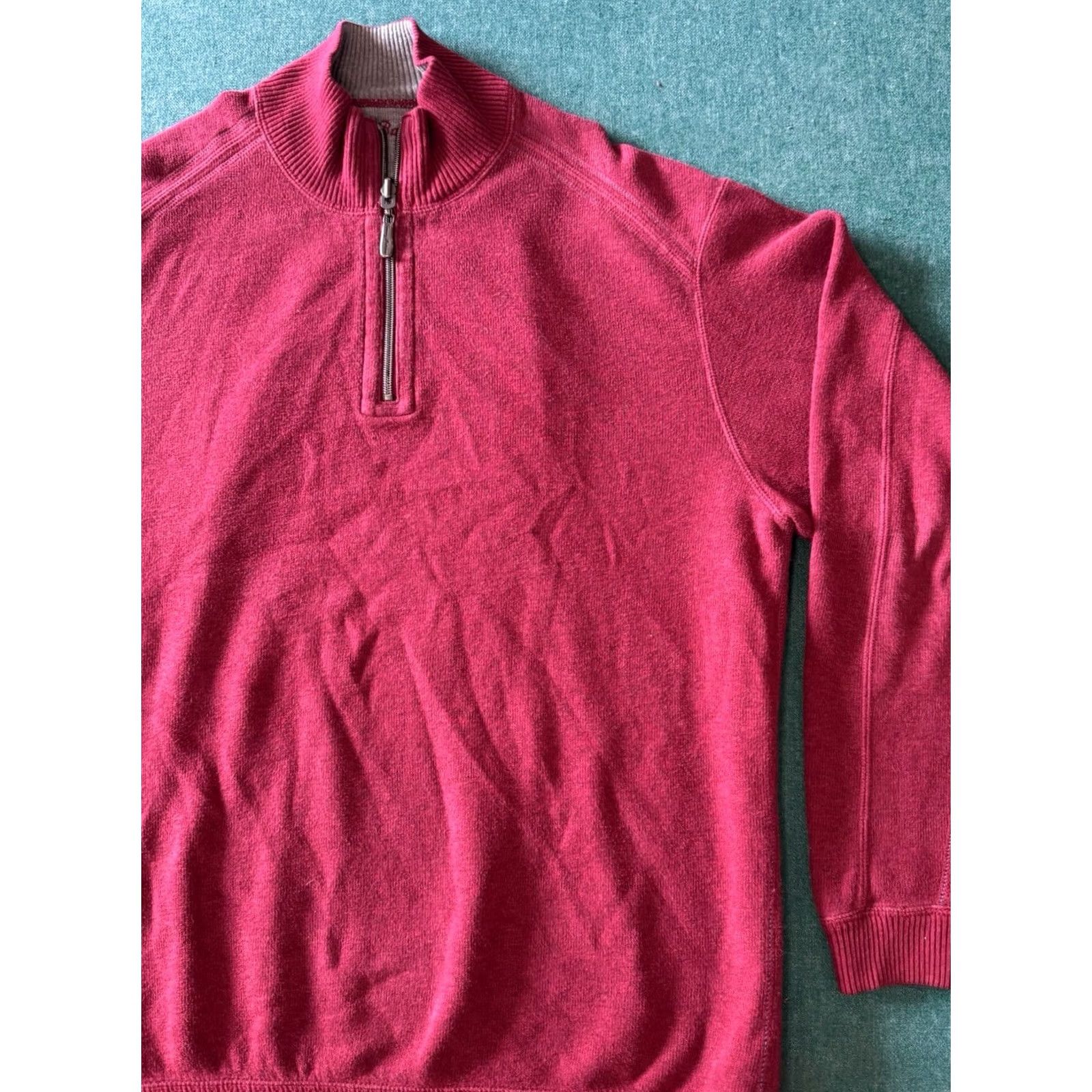 Tommy Bahama Tommy Bahama Reversible Hoodie Pullover 1/4 Zip Maroon Gray Large Men’s L Red Cotton Logo Shirt Size US L / EU 52-54 / 3 - 2 Thumbnail