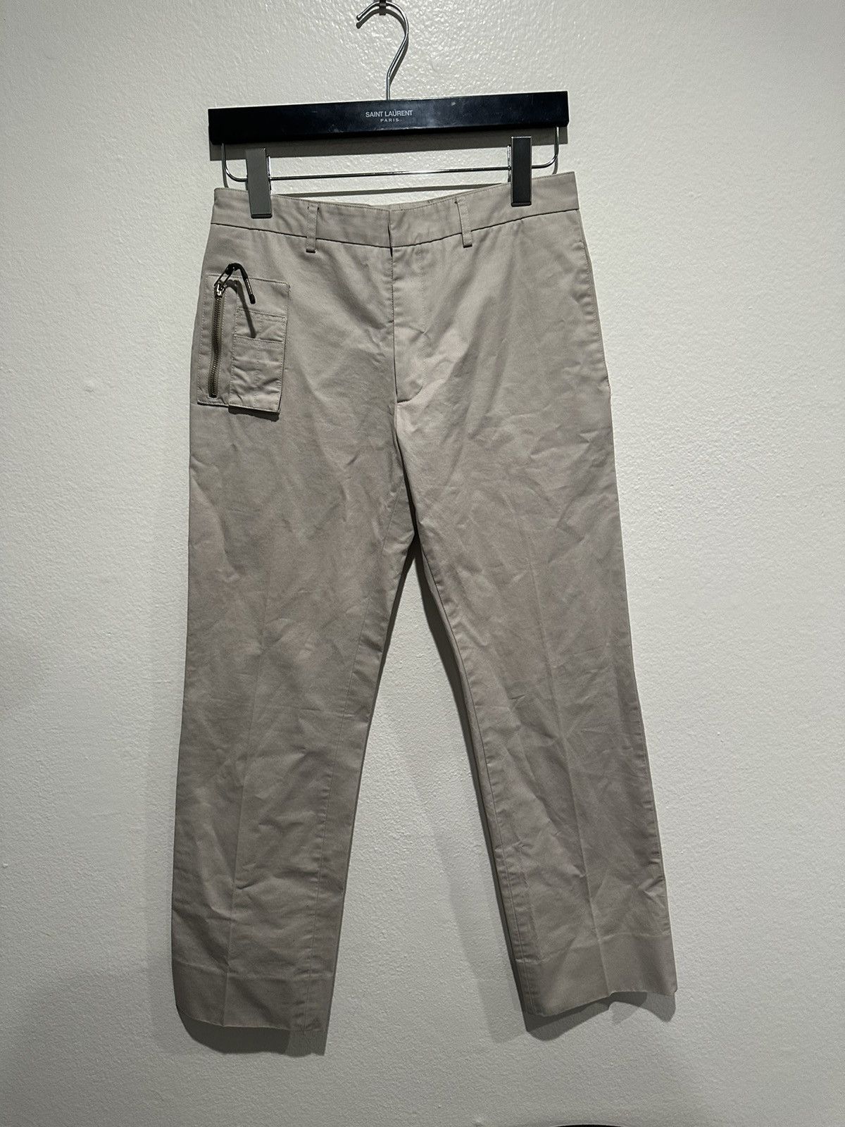 image of Dior x Hedi Slimane Ss04 Strip Chino Pants in Tan, Men's (Size 29)