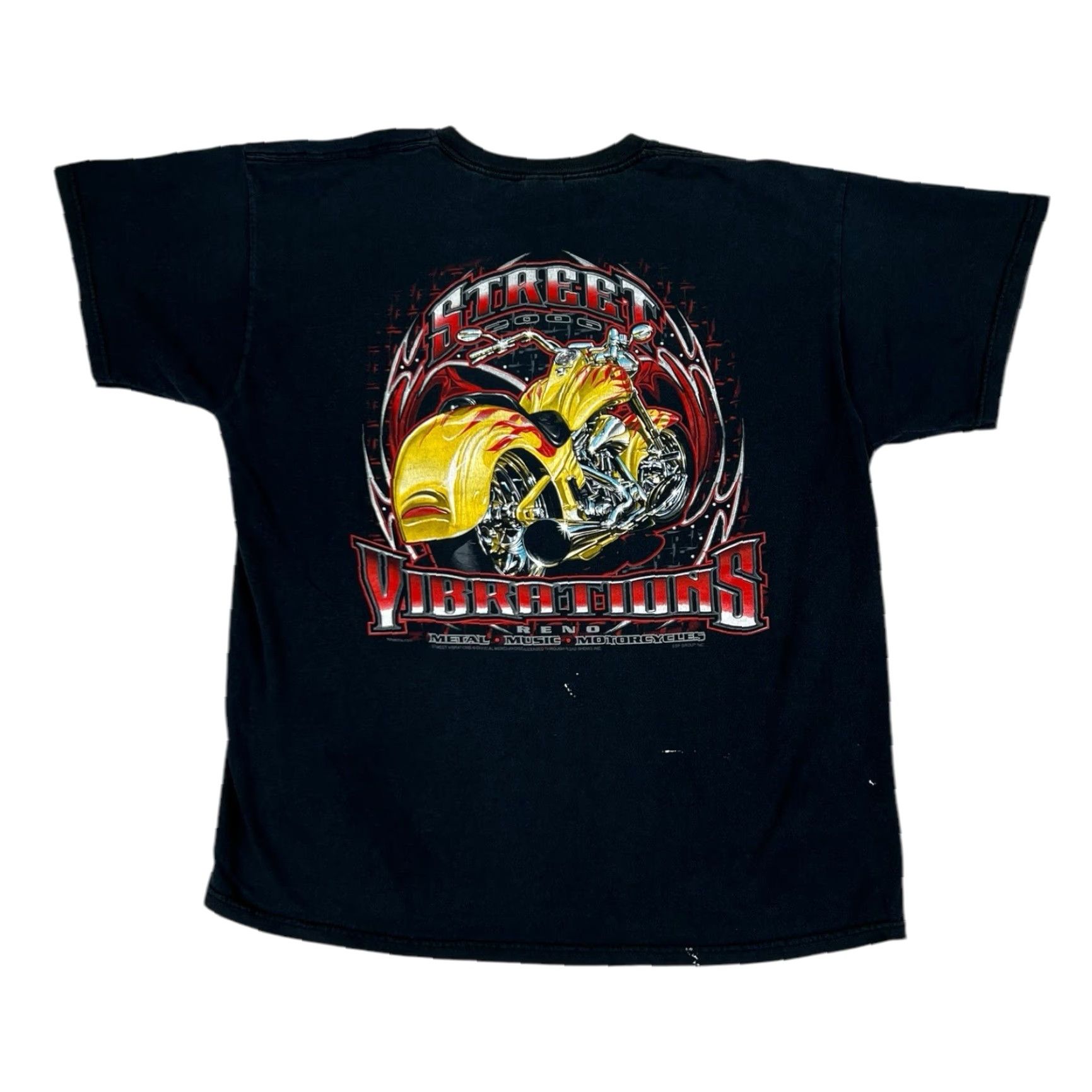 Vintage VINTAGE Street Vibrations T-Shirt XL Black Crew Neck Short Sleeve Men Biker Motorcycle 90s Chopper Cotton Unbranded Size US XL / EU 56 / 4 - 2 Thumbnail