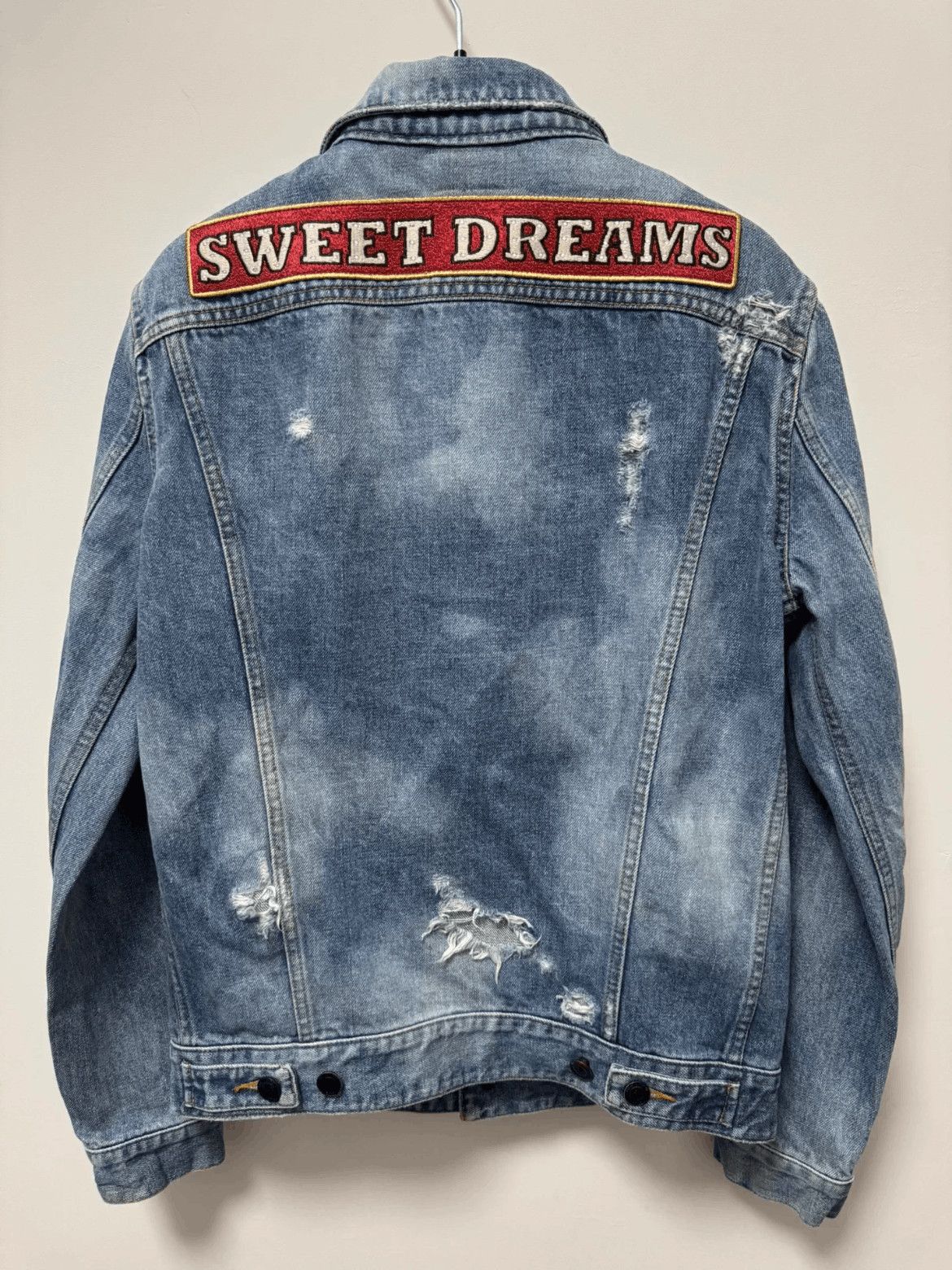 Saint Laurent Paris 17SS Slogan Patch Denim Jacket