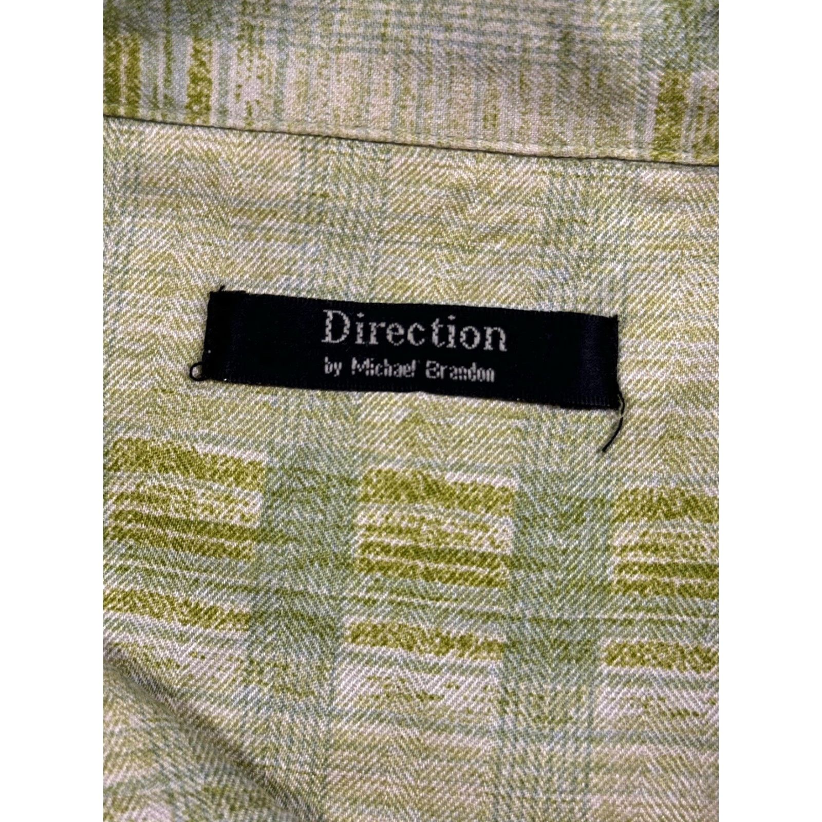 Vintage Direction Silk Shirt Men’s 2XL Green Button-Up Short Sleeve Casual Size US XXL / EU 58 / 5 - 4 Thumbnail