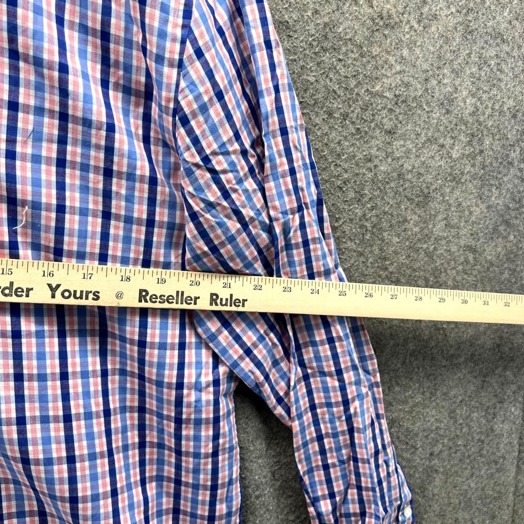 Hugo Boss HUGO BOSS Shirt Mens 17.5/44 Blue Pink Button-Down Gingham Slim Fit Preppy Plaid Vintage Check/Collar Down Shirt Size US XXL / EU 58 / 5 - 6 Thumbnail