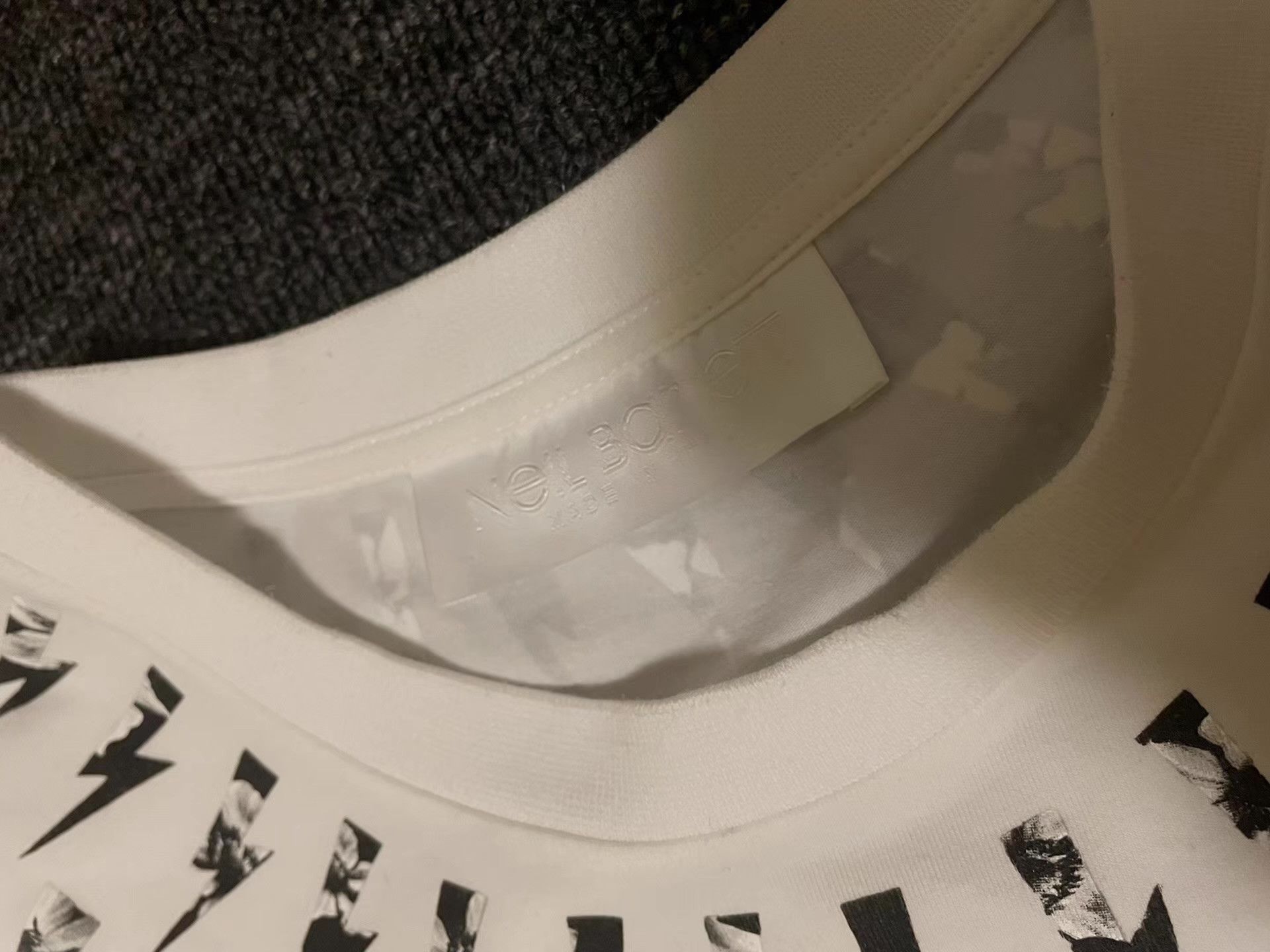 Neil Barrett Neil Barrett White Lightning Floral Short Sleeve T-shirt Size US XS / EU 42 / 0 - 3 Thumbnail