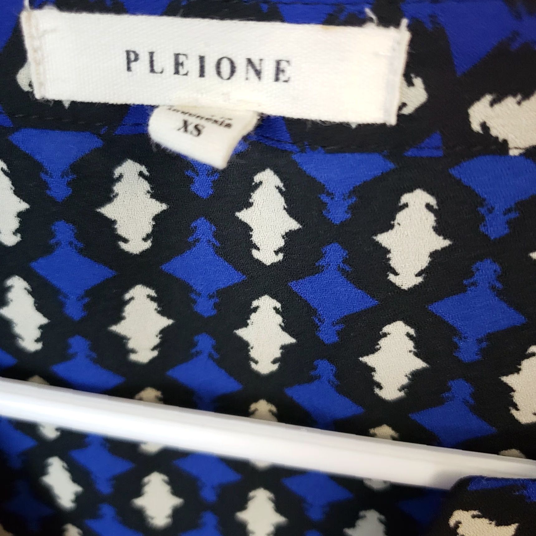 Vintage Pleione Womens Sleeveless Top XS Blue Black Asymmetrical Hem Shirt Womens XS Blouse Top Size XS / US 0-2 / IT 36-38 - 5 Thumbnail