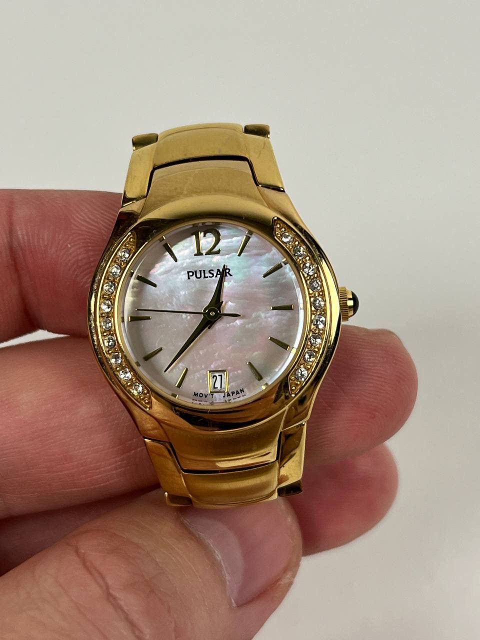 Pulsar × Seiko × Swarovski Pulsar Seiko VX82-X316 Women's Gold Swarowski Diamonds Watch Size ONE SIZE - 3 Thumbnail