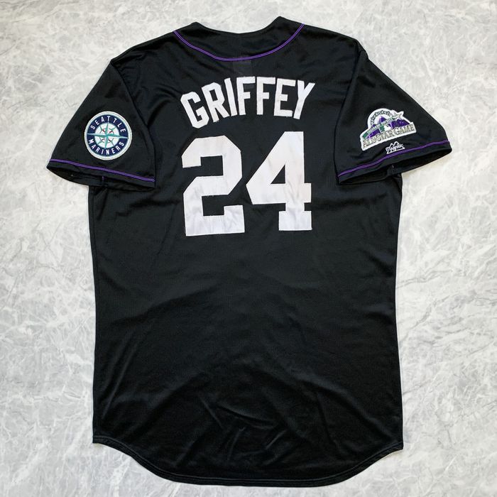 KEN GRIFFEY JR.  Seattle Mariners 1997 Away Majestic Throwback Baseball  Jersey