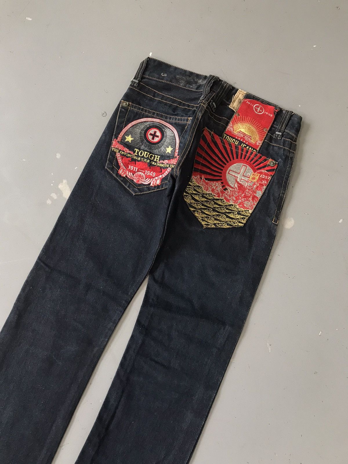 Vintage Vintage tough jeansmith rare embroidered straight fit denim Size US 29 - 10 Thumbnail