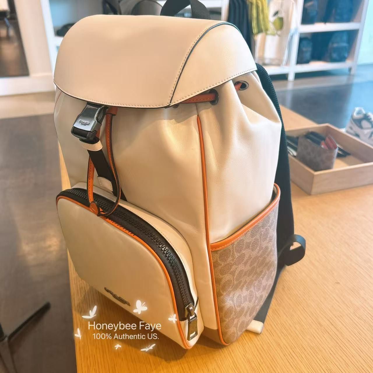 Coach Racer Backpack In Colorblock Signature Canvas CAJ74 Size ONE SIZE - 4 Thumbnail