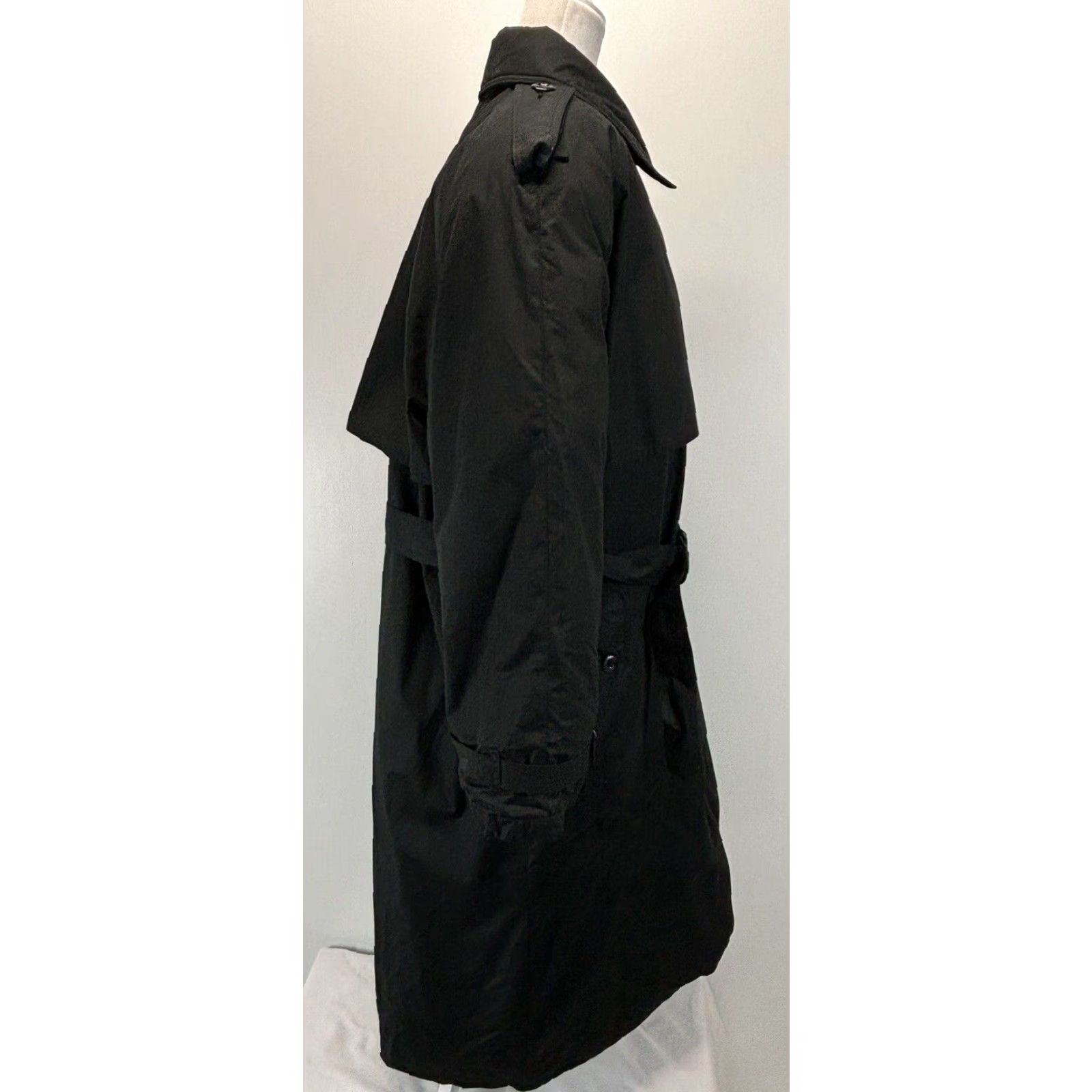 Vintage VINTAGE The Company Store Down Trench Coat Jacket Belted Midi Plus Size 20 Black Women’s Coat Size 3XL / US 20-22 - 4 Thumbnail