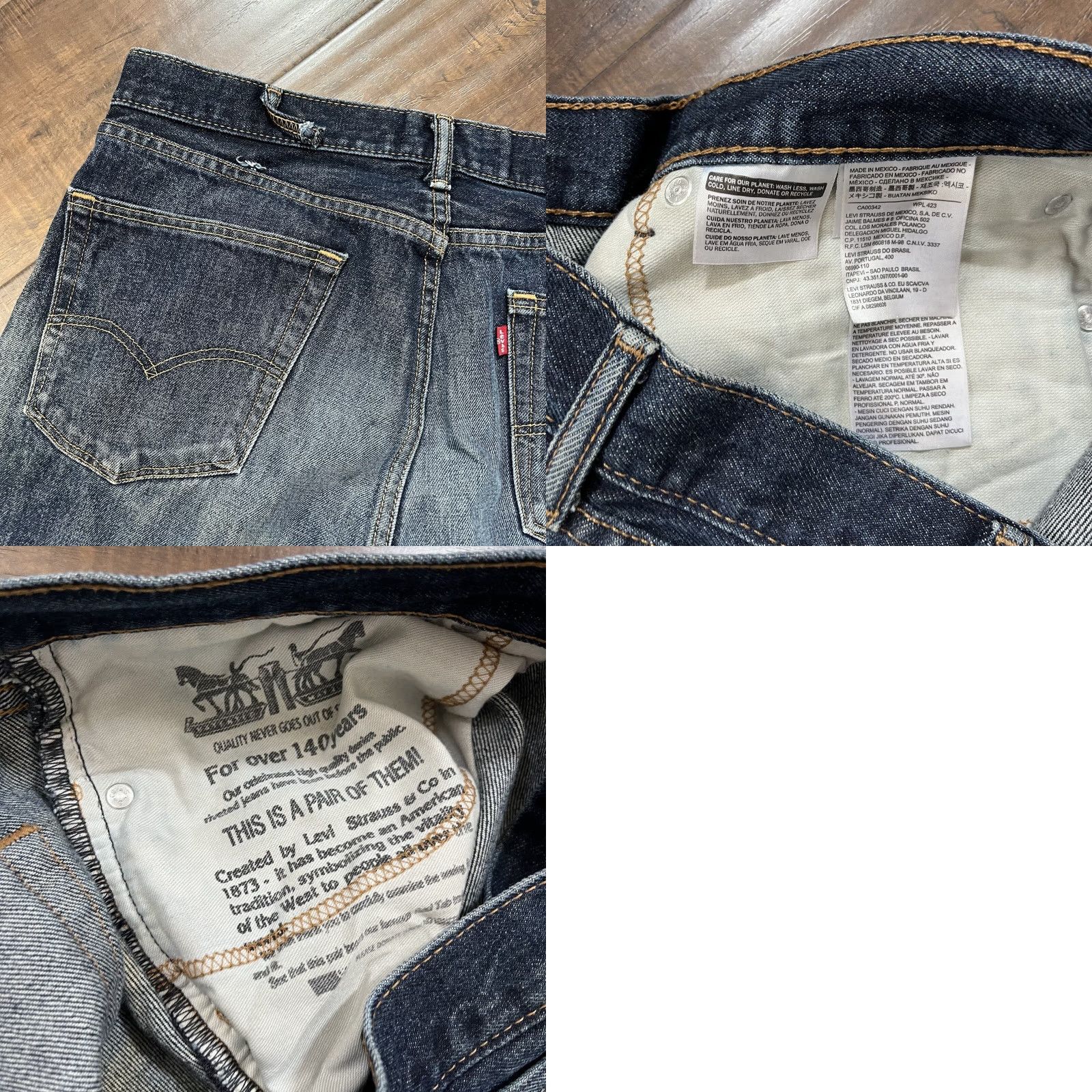 Levi's Levis 505 Zipper Straight Cut Denim Jeans Mens 36x28 Actual Blue Wash Fade Vtg Size US 36 / EU 52 - 8 Thumbnail